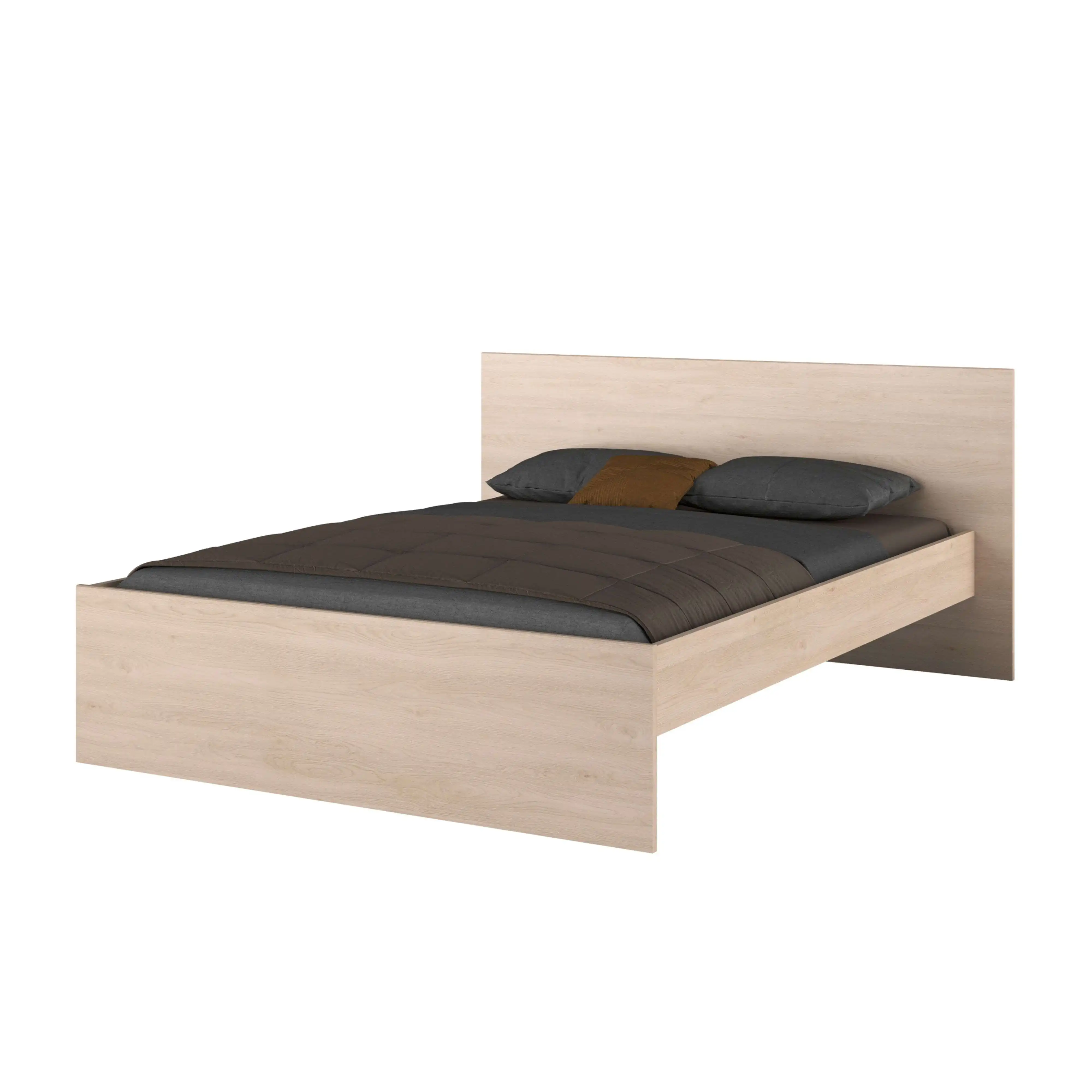 Cama Dormitorio Principal John Estilo Natural en Color Roble Brooklyn 135-140x190 o 160x200 cm