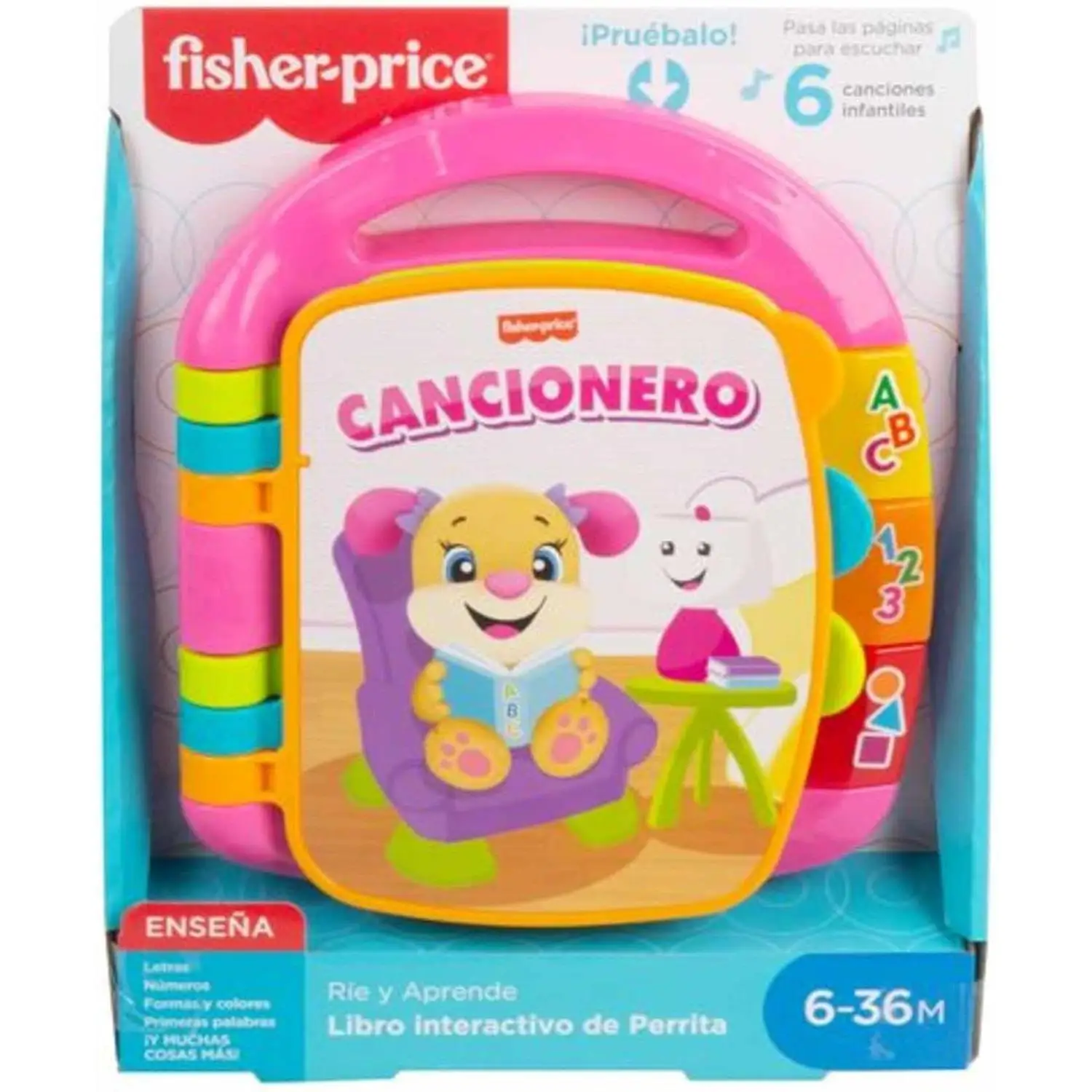 Fisher-Price de Mattel Libro Interactivo  para Bebés a Partir de 6 Meses, Estimulación Temprana con Luces y Sonidos