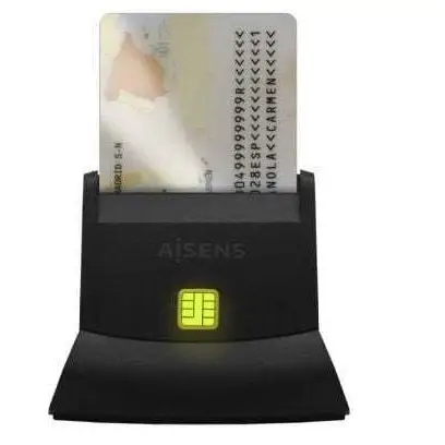 Lector de DNI y Tarjetas Aisens ASCR-SN05-BK/ Negro