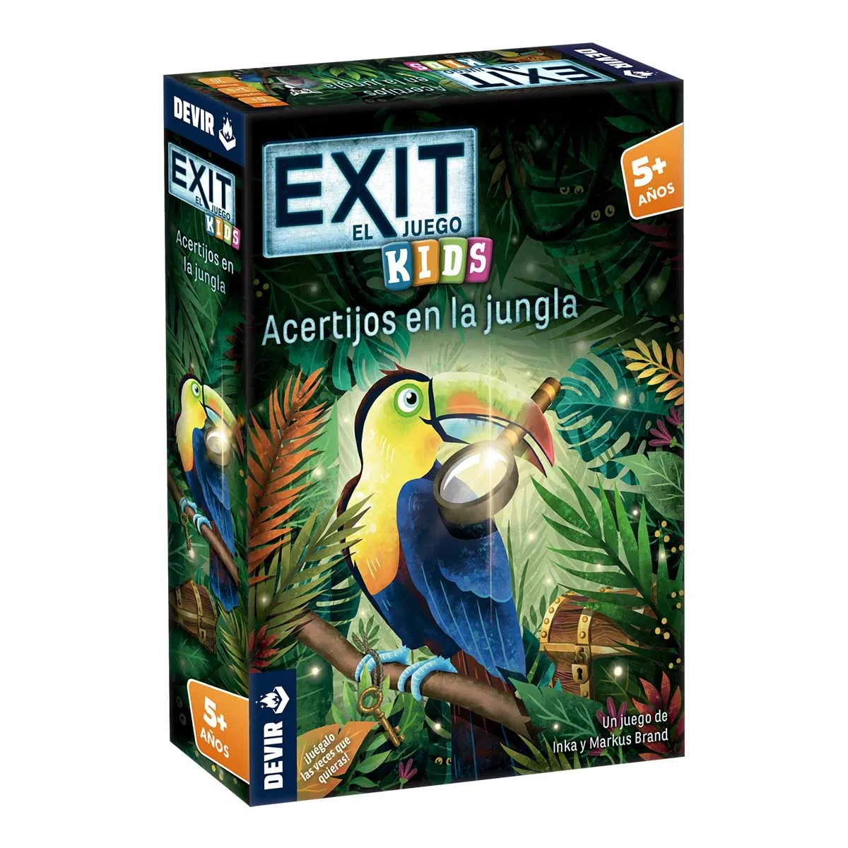 Devir - Exit Kids: Riddles in the Jungle, Board Game in Spanish, Board Game with Friends