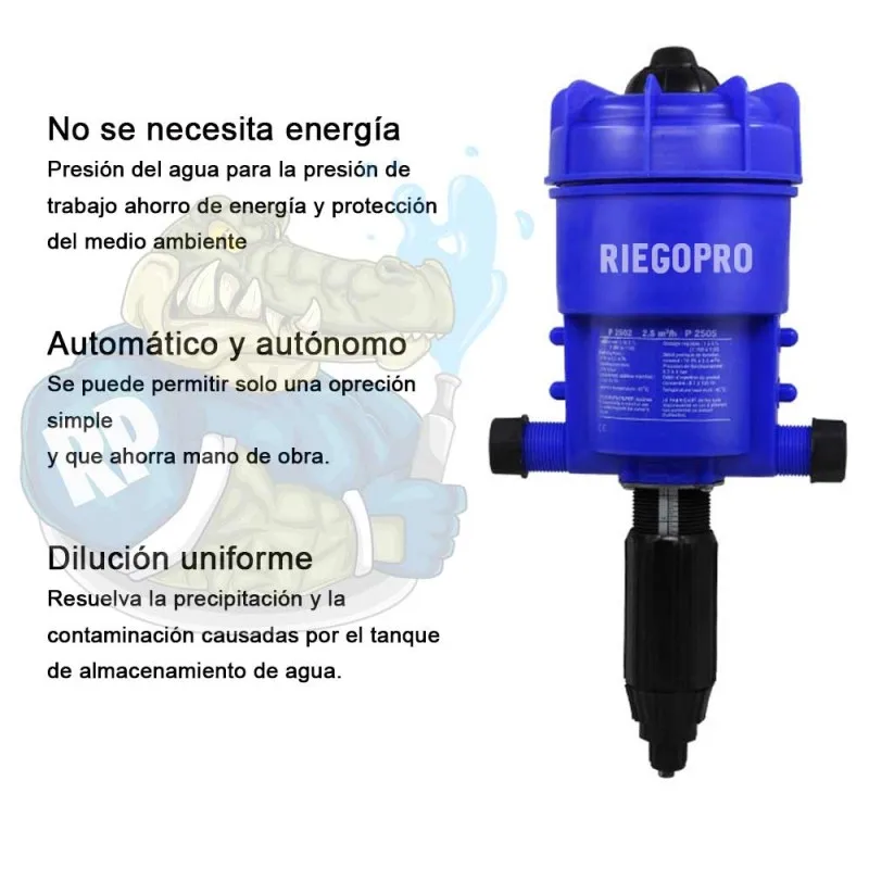 Dosatron pump 0.2-2% dosage. Proportional non-electric. RIEGOPRO