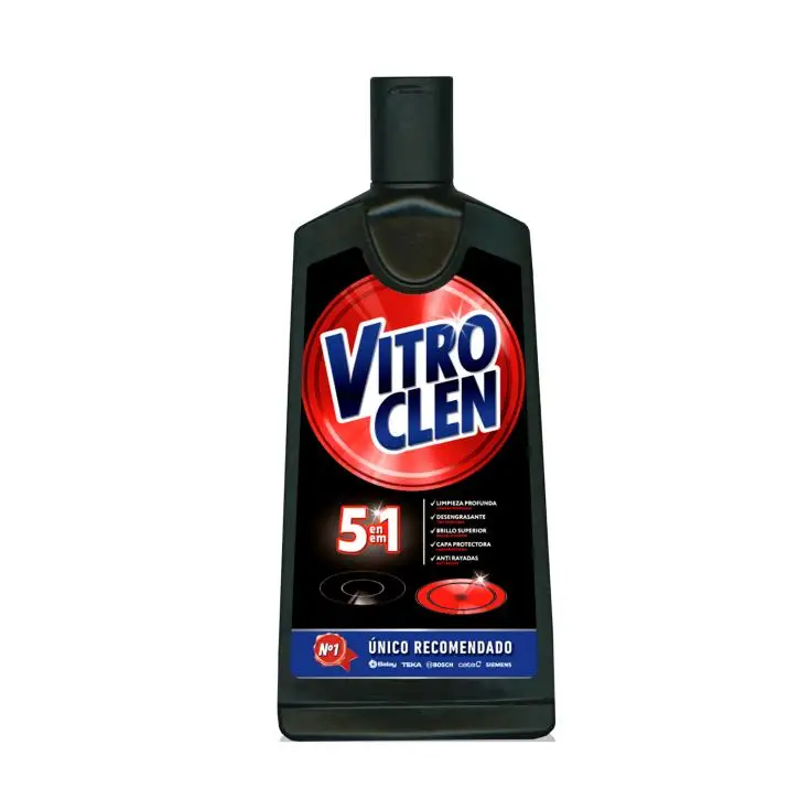 Vitroclen Limpiador de Vitrocerámica VITRO CLEN en Crema - Acción Protectora y Desengrasante - 200 Ml