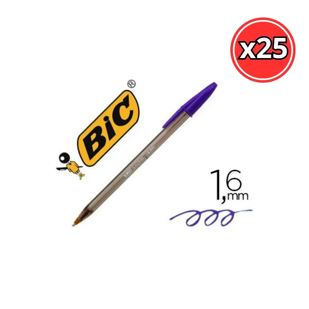 Bic crystal large pen 1.6mm pack 25 units