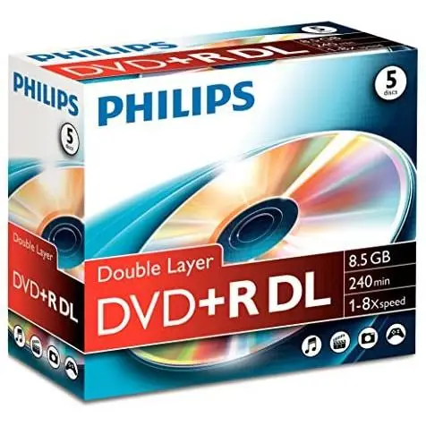 Philips DVD + R DR8S8J05C - DVD + R DL 8.5 GB, 240 min, 8x Speed