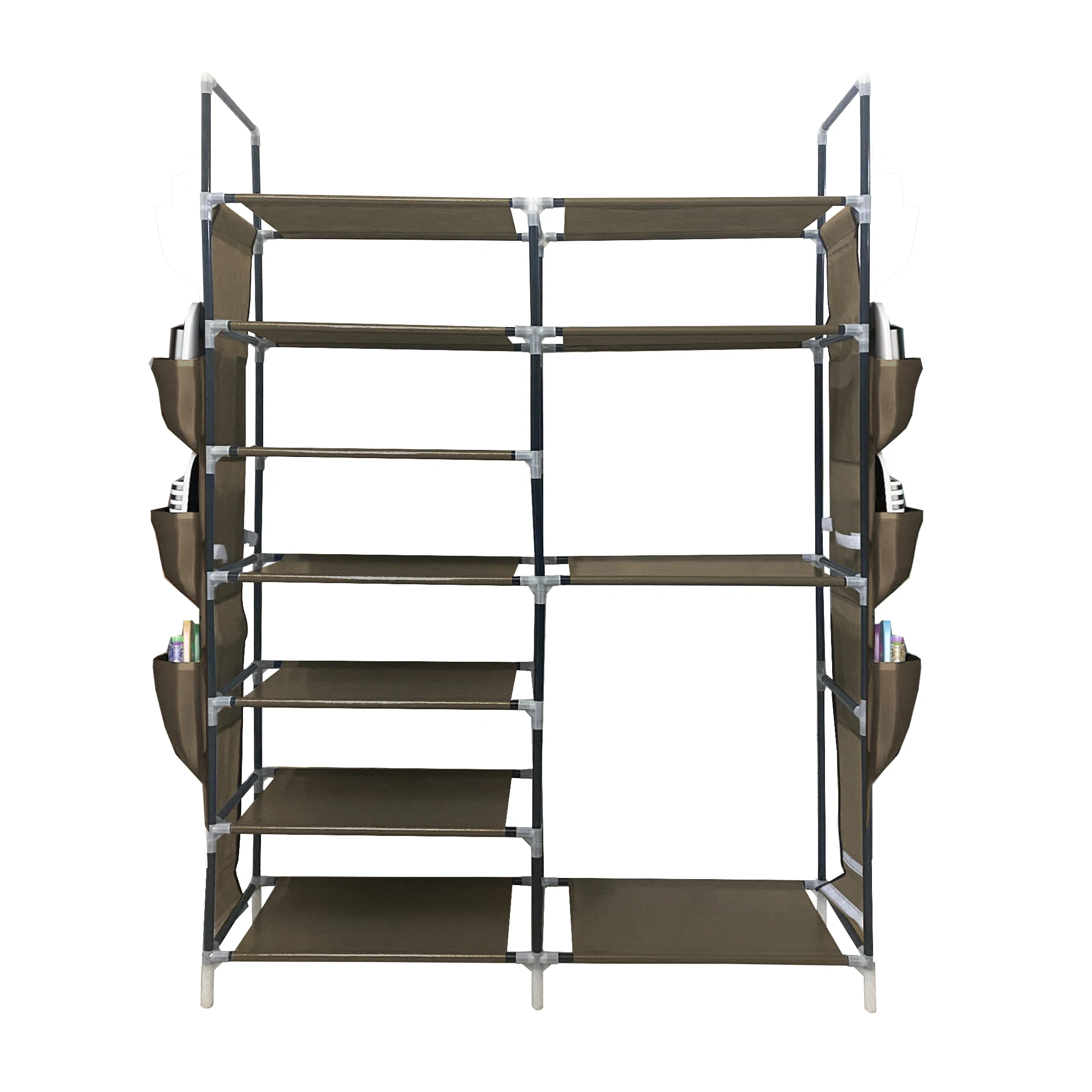 Zapatero Metálico Modular Nyana Home Hasta 32 Pares 129x90x27cm - Marrón