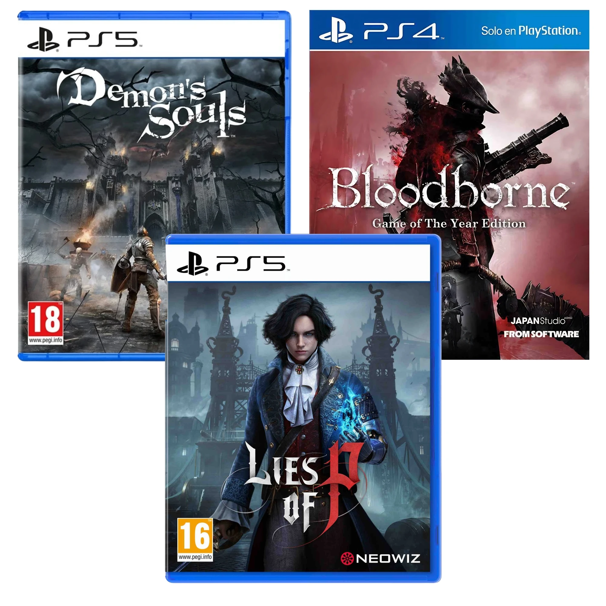 Pack Bloodborne GOTY Edition + Demons Souls Remake + Lies of P - PS4/PS5 - Nuevo Precintado - PAL España