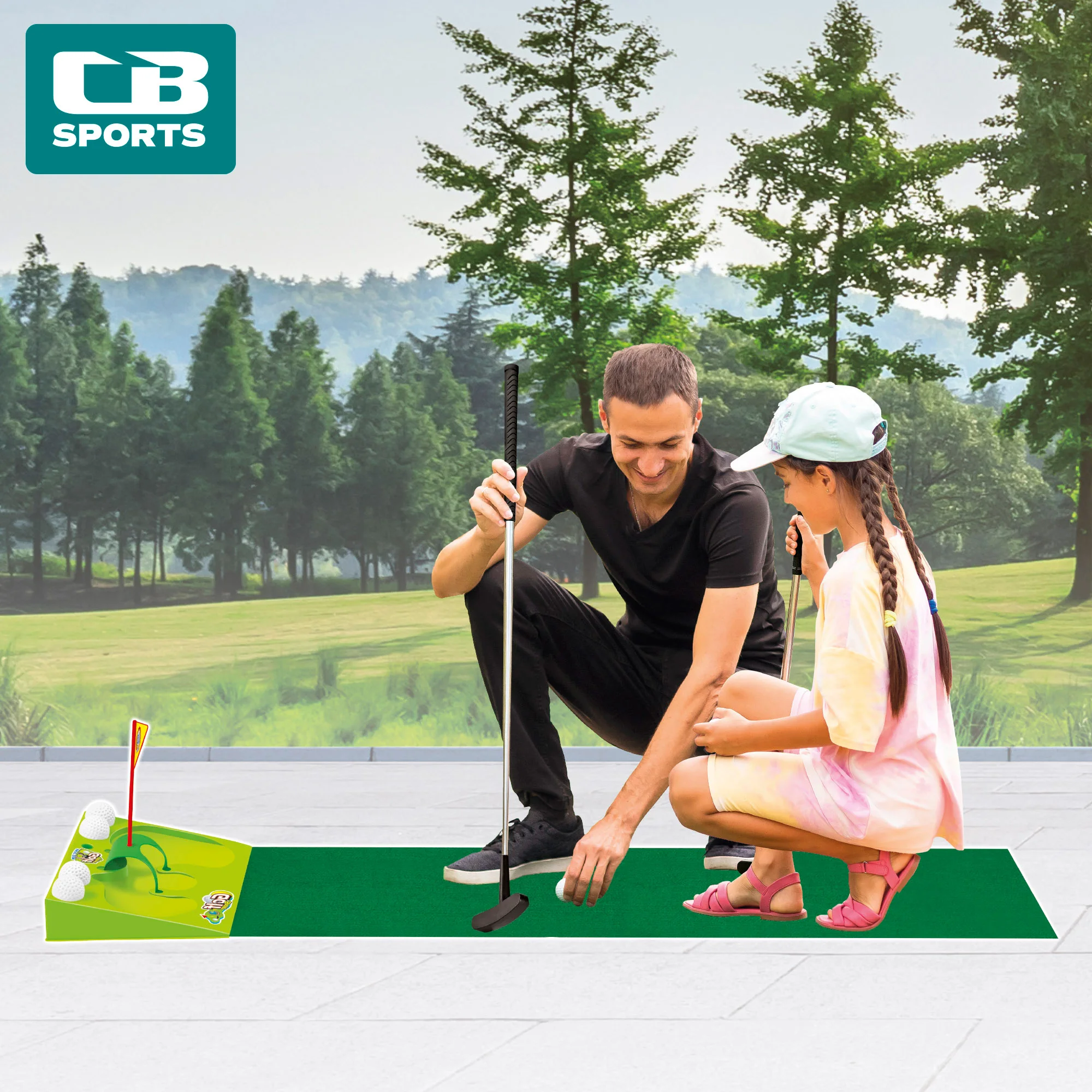 Mini golf game c/2 clubs and 4 balls CB Sports, CB Sports Golf games for kids, Mini Golf contains 8 pieces: golf clubs, 4 balls and carpet, Sports games, sports games, outdoor games, kids Golf game