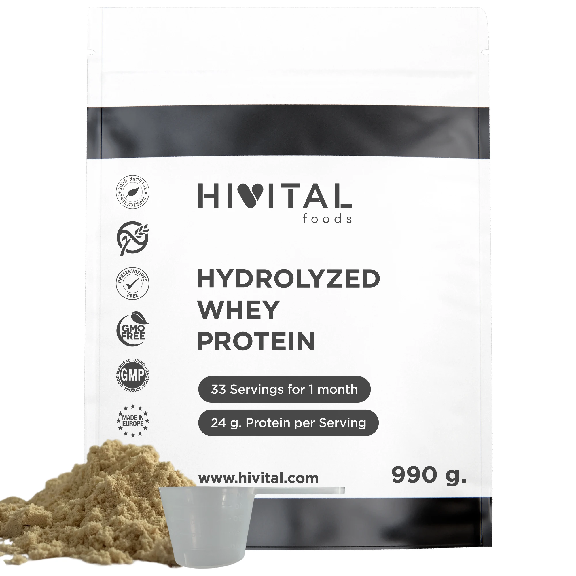 Proteína Concentrada de Suero de Leche WHEY | 1 kg. Hivital