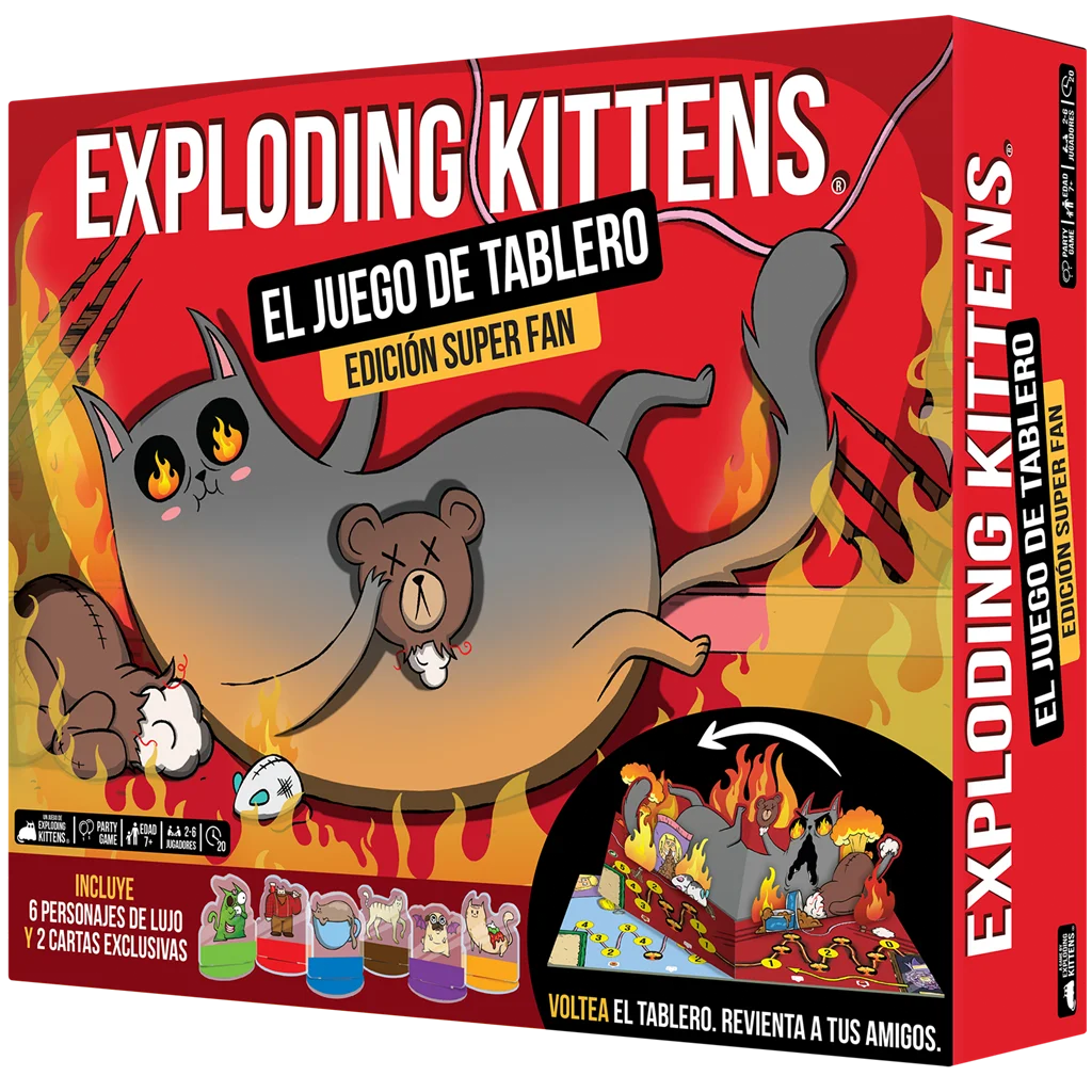 Asmodee - Juego de mesa Exploding Kittens: The Board Game Super Fan Ed.