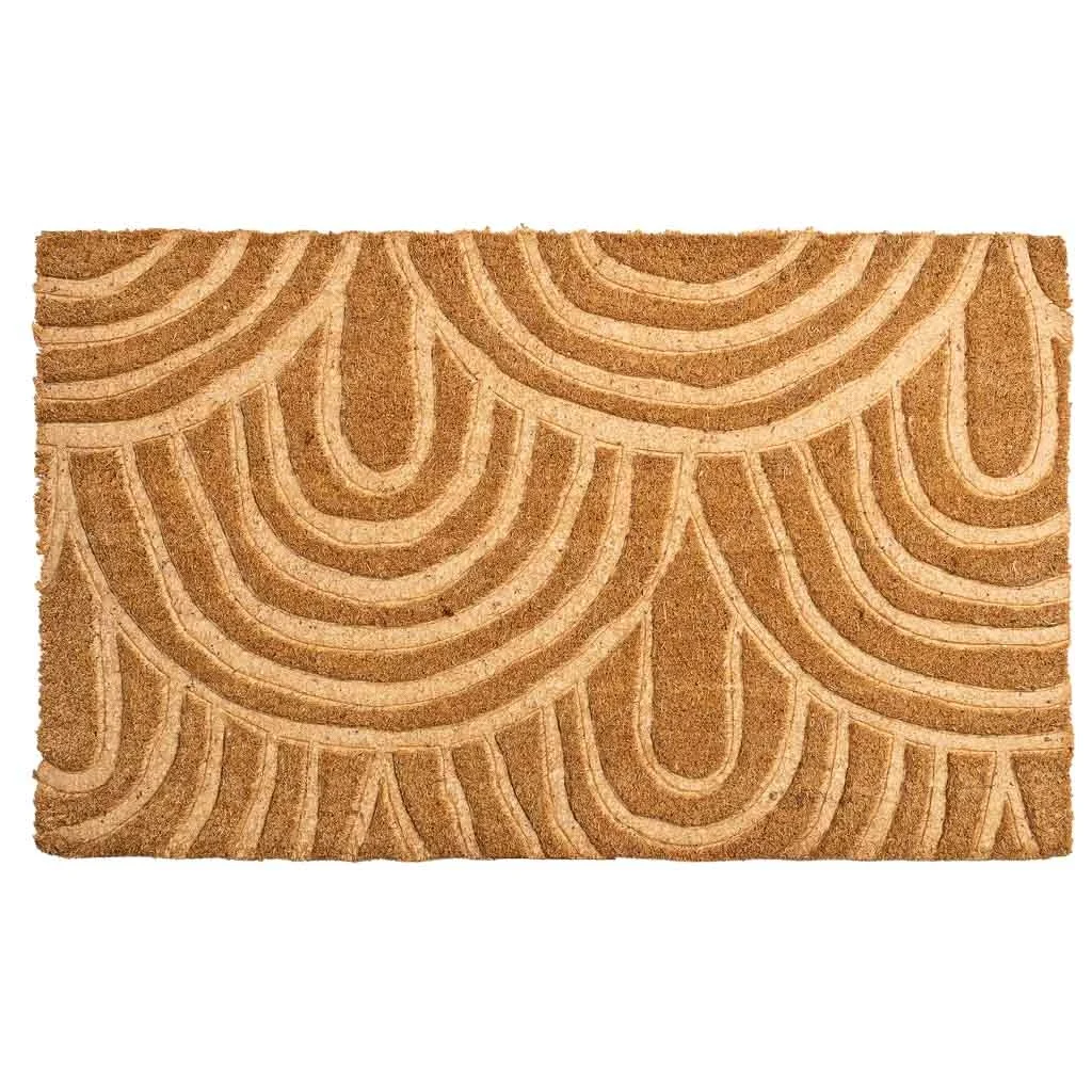 Felpudo de fibra prensado marron 43x73