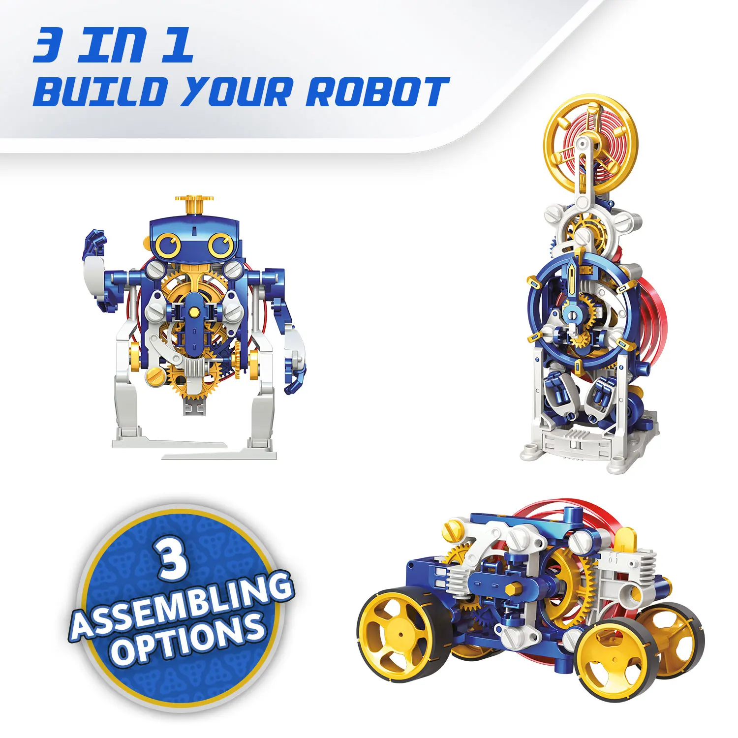 Xtrem Bots 3-in-1 Robot Building Robotic Kit for Children 8 Years and Over, Robot Educational Toys, Educational Robotics, Educational Toy