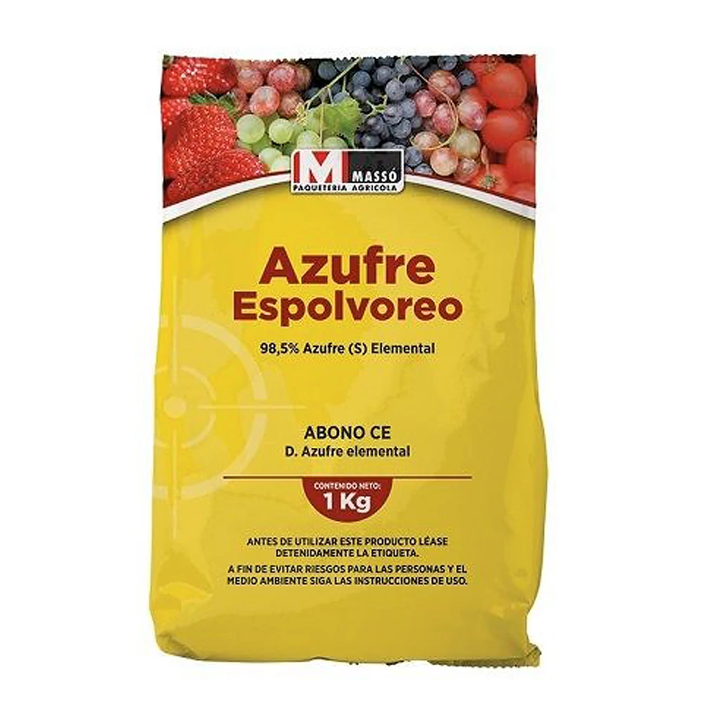 Azufre para las Plantas Amarilla Masso 1Kg, Mejora la salud de tus plantas, Protección Natural, Previene enfermedades y plagas, MASSO GARDEN