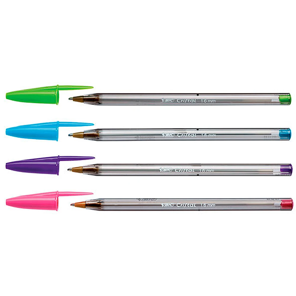 Bic cristal fun ballpoint pens broad tip (1.6 mm) assorted colors (box of 20 units)