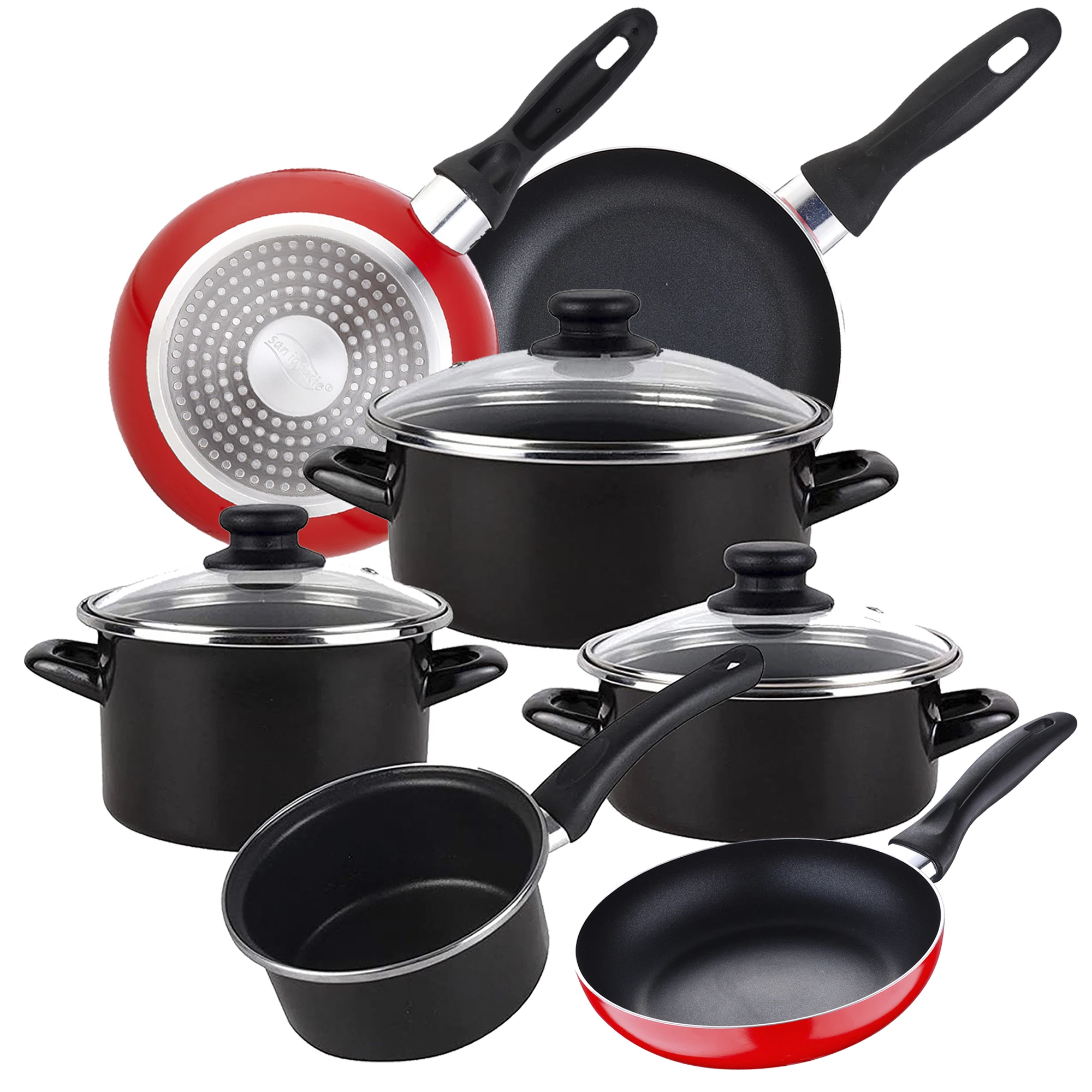 Magefesa Batería de Cocina Kenia 7 Piezas con Sartenes San Ignacio Navy Red