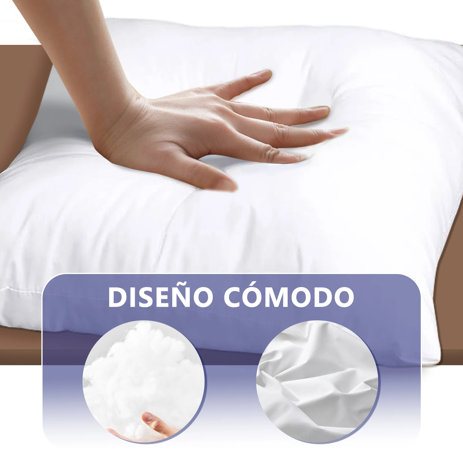 Easyspeed high recovery silicone hollow fiber cushion filling 2 / 4 / 6 units, 100% non-deformable polyester wadding, anti-allergic, hypoallergenic, adaptable to all covers, soft, fluffy, breathable