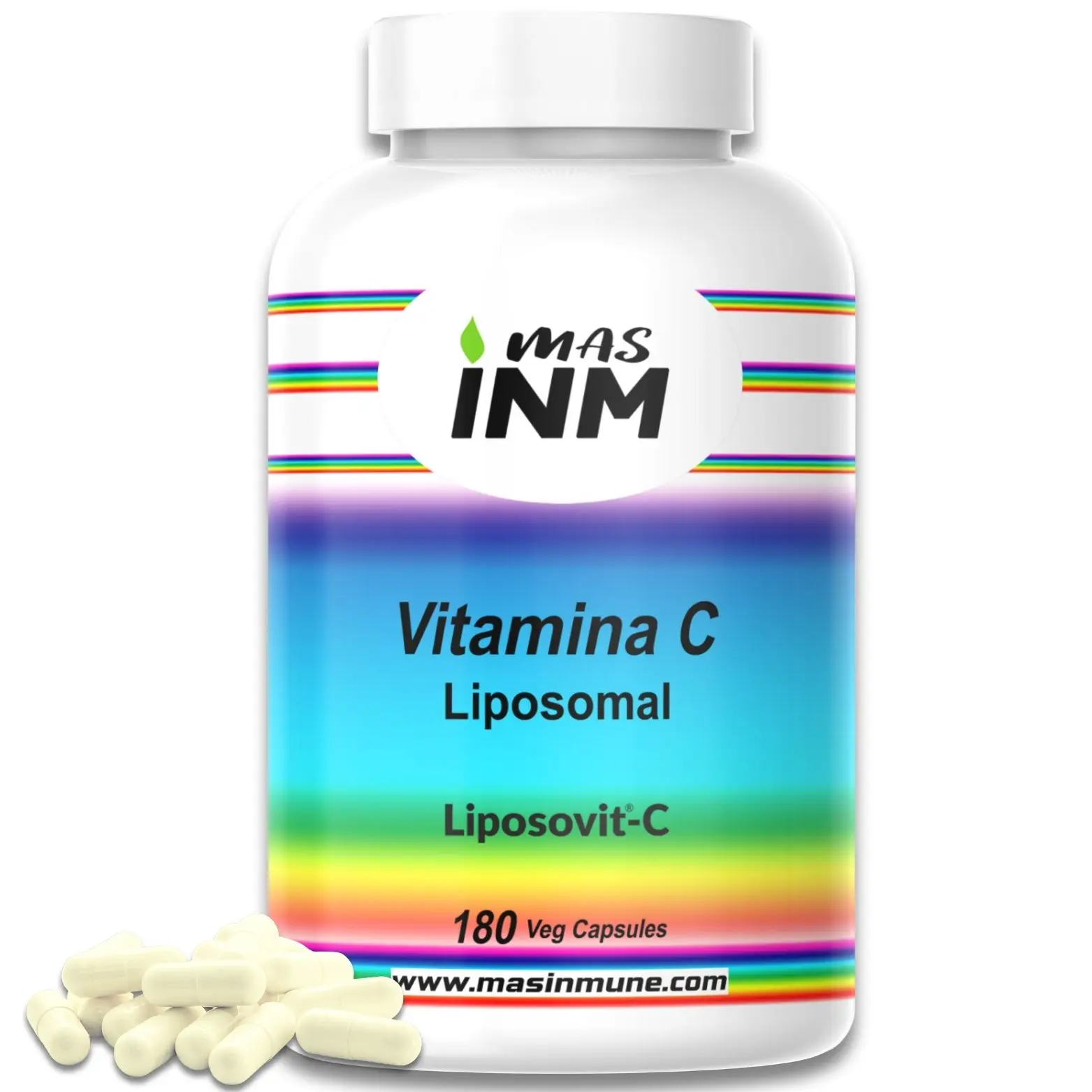 Vitamina C Liposomal 500mg Liposovit® · 180 Cápsulas - Refuerzo Inmunitario · Antioxidante Puro -  Masinm