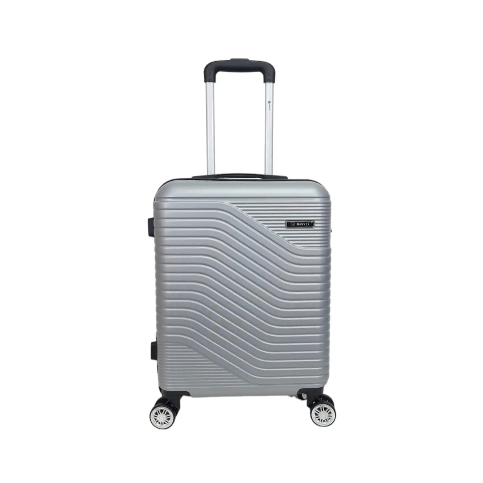 Maleta barata de Viaje de cabina Benzi BZ5747 Gris Plata de 55 x 39 x 20 cm. muy ligera 2.3 kg. 4 ruedas dobles giratorias 360º. Cerradura de combinación. Excelente relación calidad-precio. (Gris