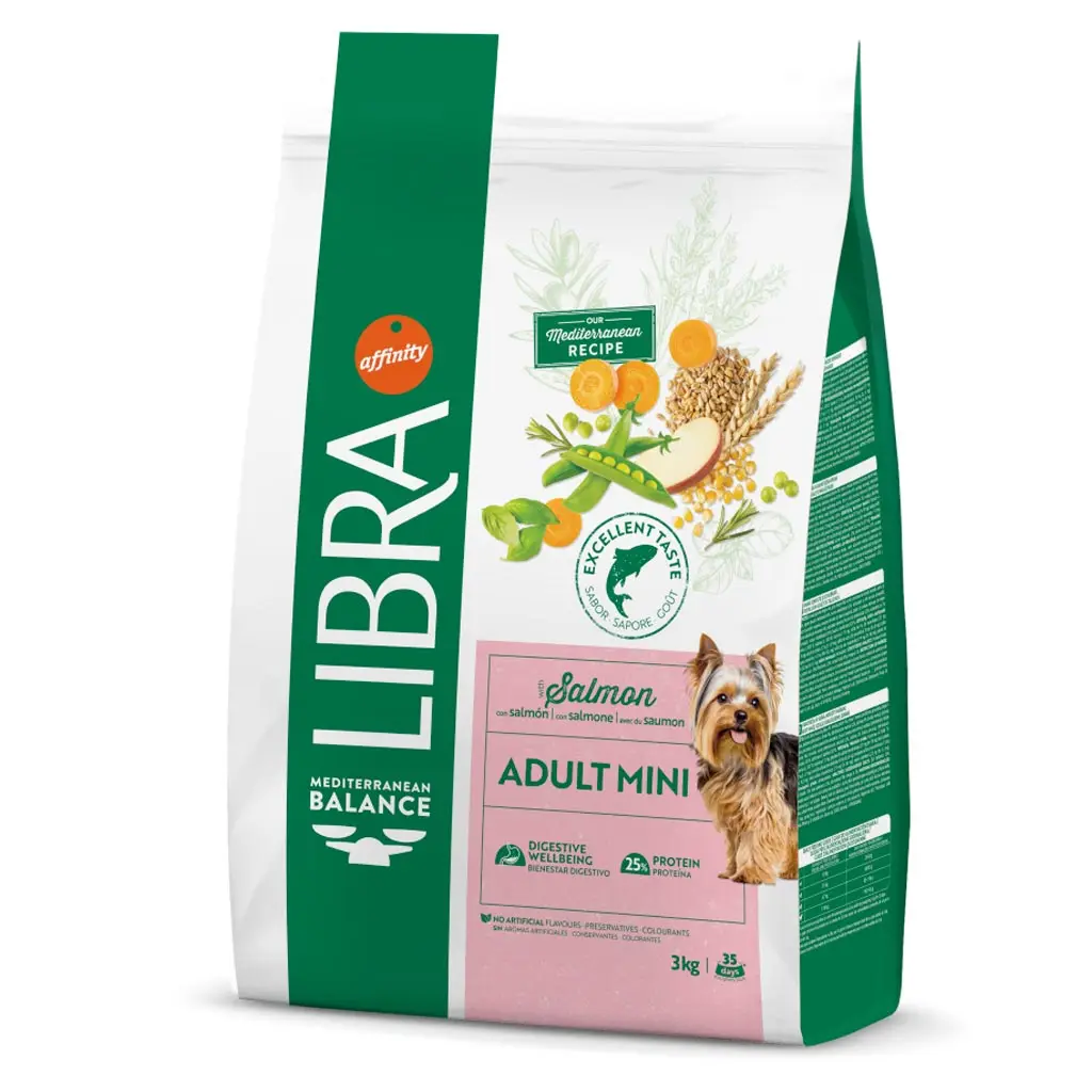 Libra Adult Mini Salmón 3kg, 8kg -  Pienso para Perros de Raza Pequeña - Nutrición Equilibrada Affinity Libra