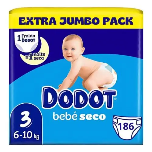 DODOT Dry Baby Size 3 (6-10kg) -Leakproof Barrier-186 Saving pack