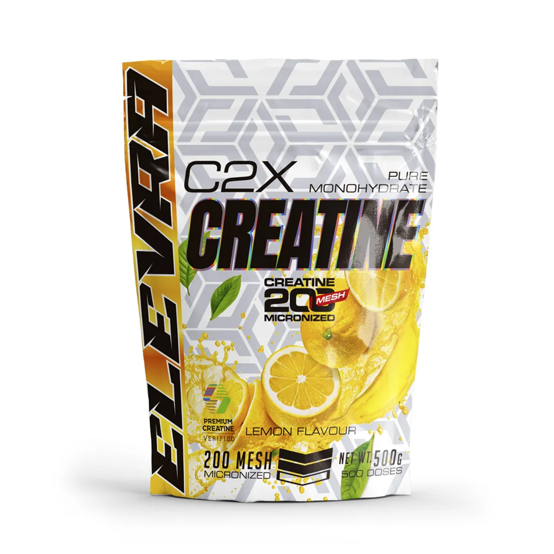 ELEVRA | Creatina en Polvo 500g Sabor LIMÓN/NEUTRO/PILOPATA | 100% Monohidrato de Creatina Micronizada | No incluye dosificador | Sin Añadidos y Libre de Contaminantes | Sin OGM, Vegano, Sin Glúten