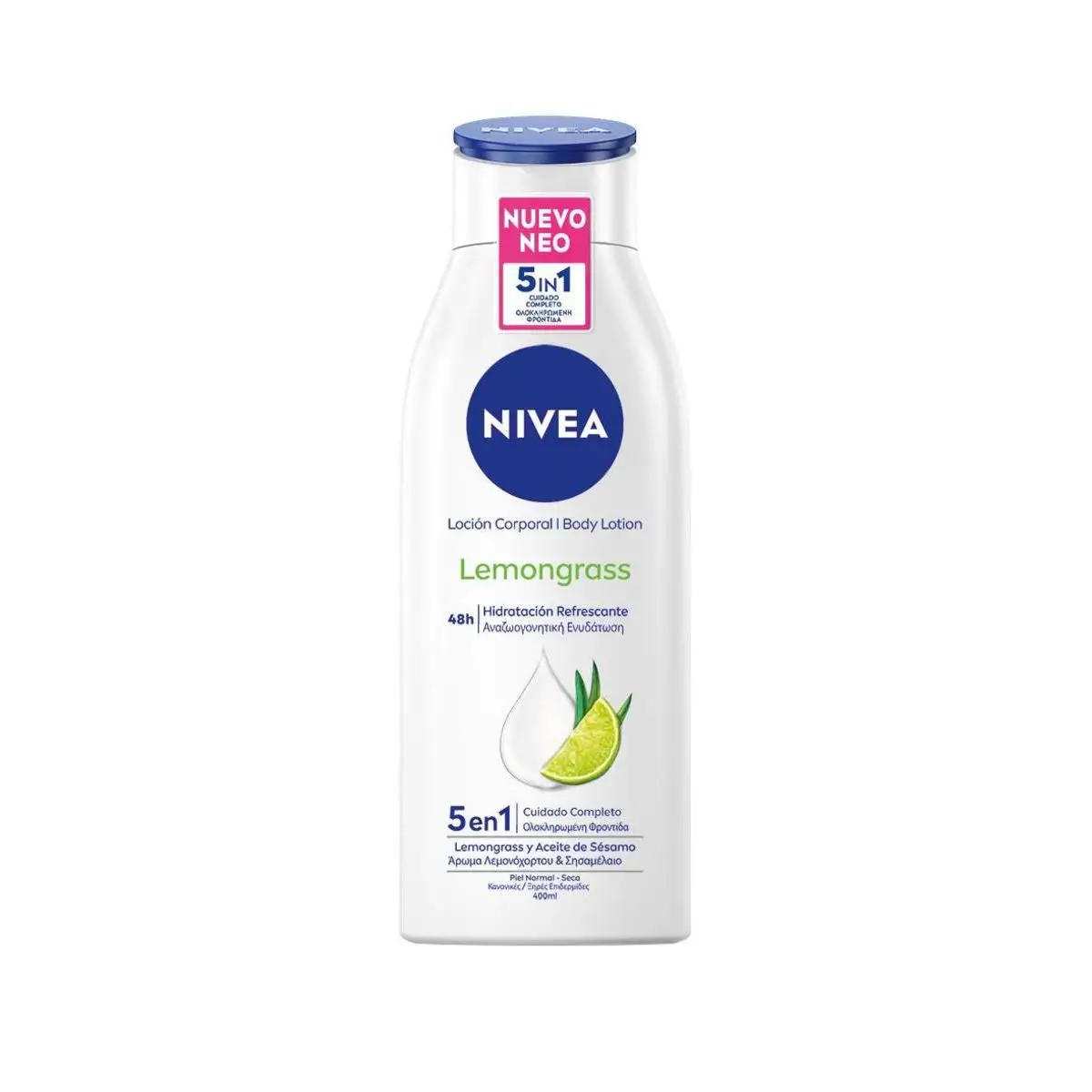 NIVEA Body Milk Lemongrass 400 ml - Hidratación Profunda - Protección Contra la Sequedad