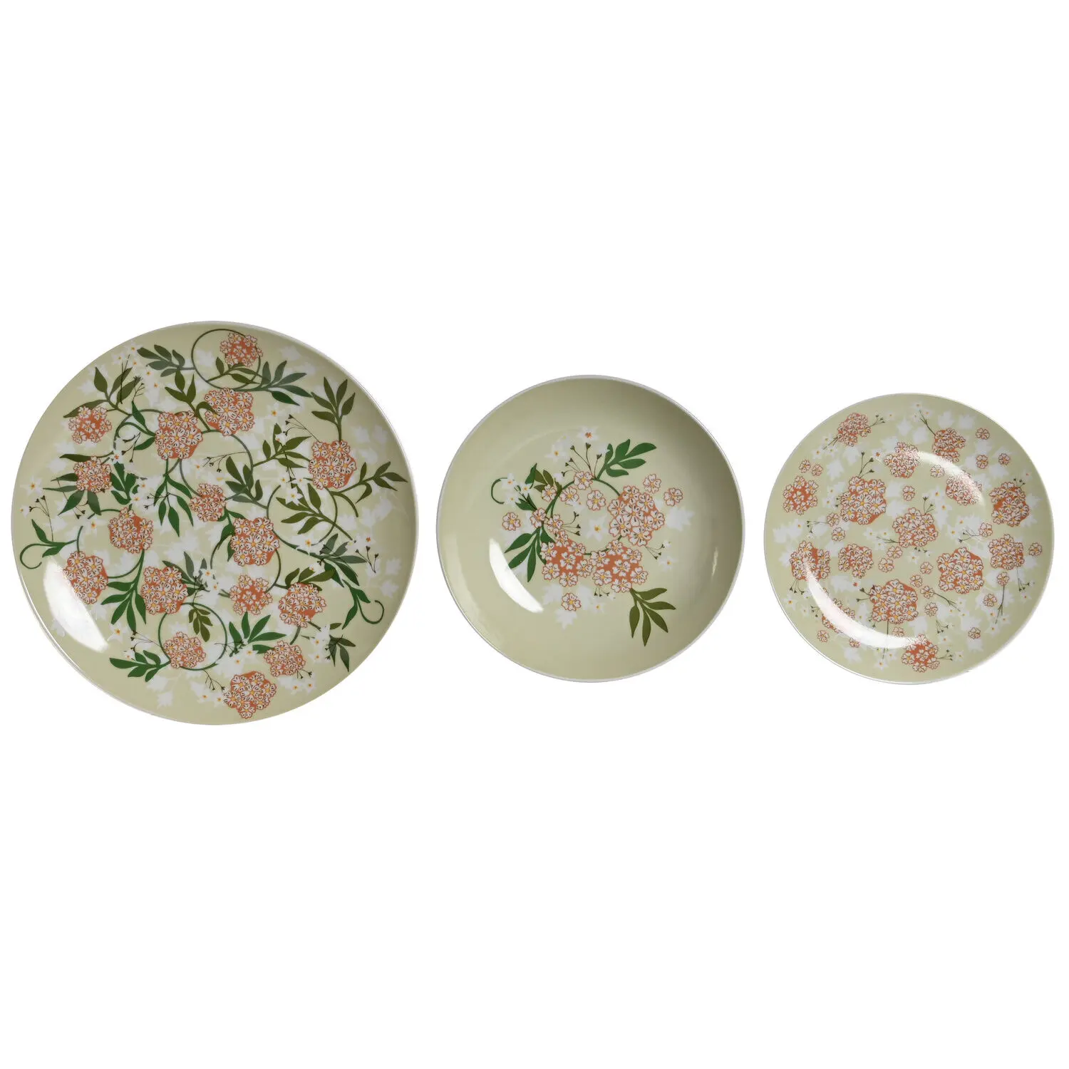 Vajilla set 18 porcelana 27x27x3 verde, La mejor decoración para tu hogar.