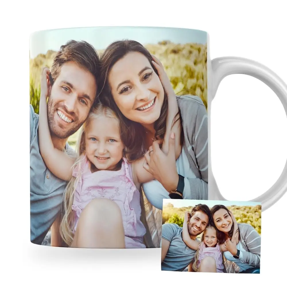 Personalized Ceramic Mug by DeRegaloos for Custom Photos, 330ml Capacity, High-Definition Print, Dishwasher and Microwave Safe, Ideal Gift for Valentine’s Day, Birthdays, and Anniversaries.