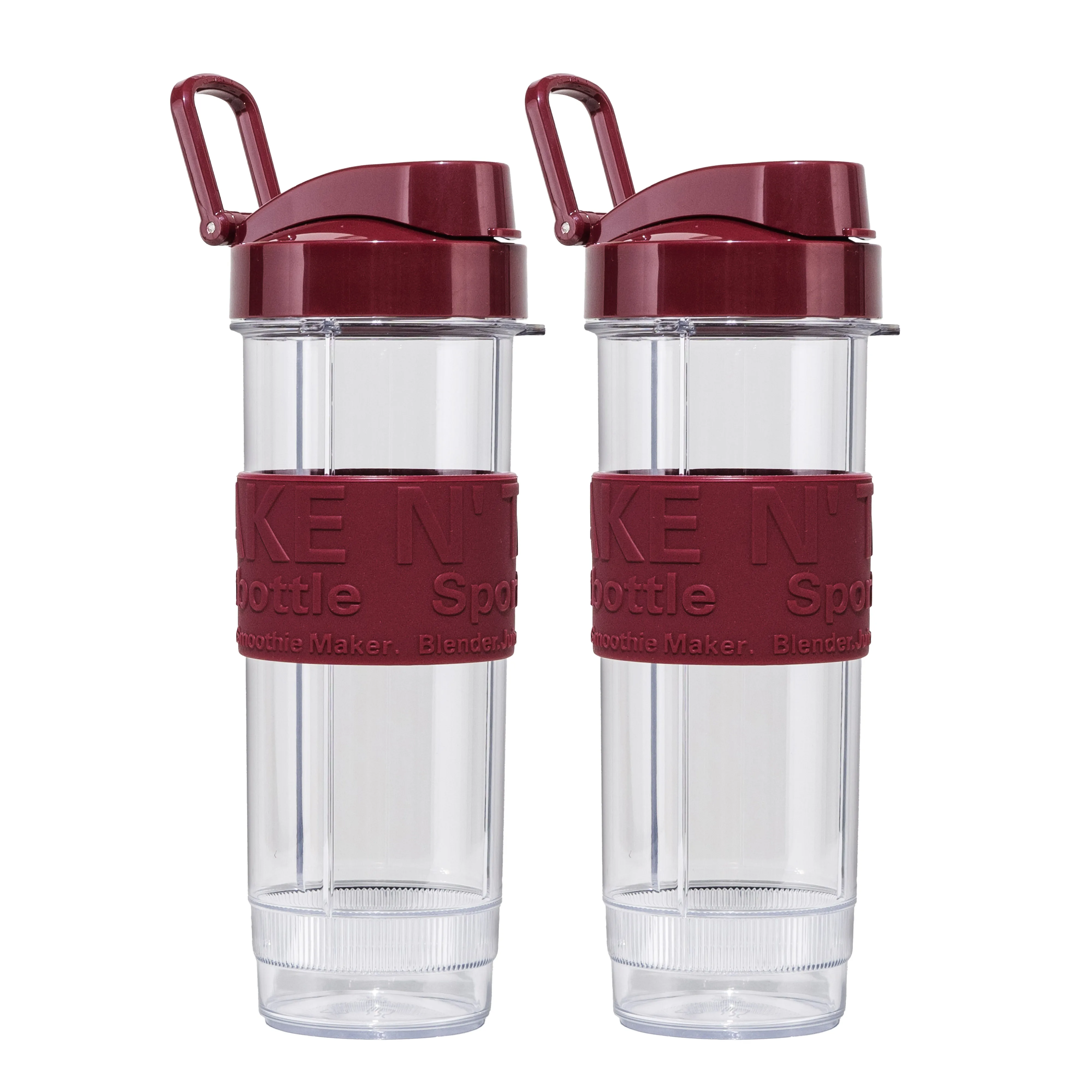 Set 2 Botellas Shaker de 570 ml con Tapa y Asa, Antigoteo, Sin BPA, Apto para Batidos, Smoothies, Proteína, Compatible con Batidora Shake & Go