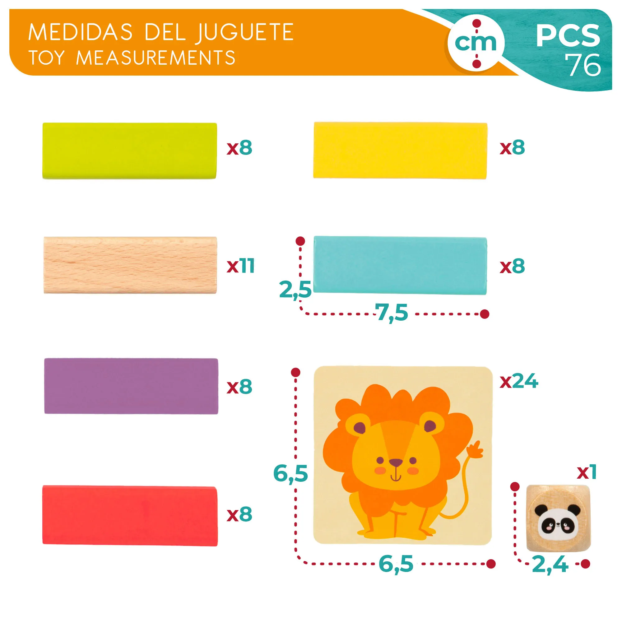 Woomax Wooden Animal Blocks Game, educational board game for 2 players, made of quality wood, ideal for children's fun and learning, perfect for family entertainment and game nights. #7