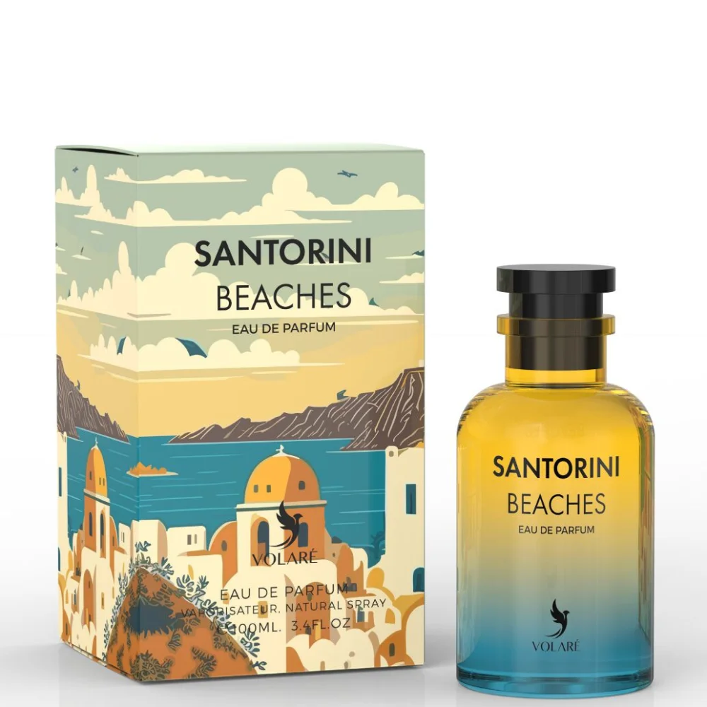 Santorini Beaches Volare Perfume Árabe Original 100 ml, fragancia unisex fresca, elegante y seductora