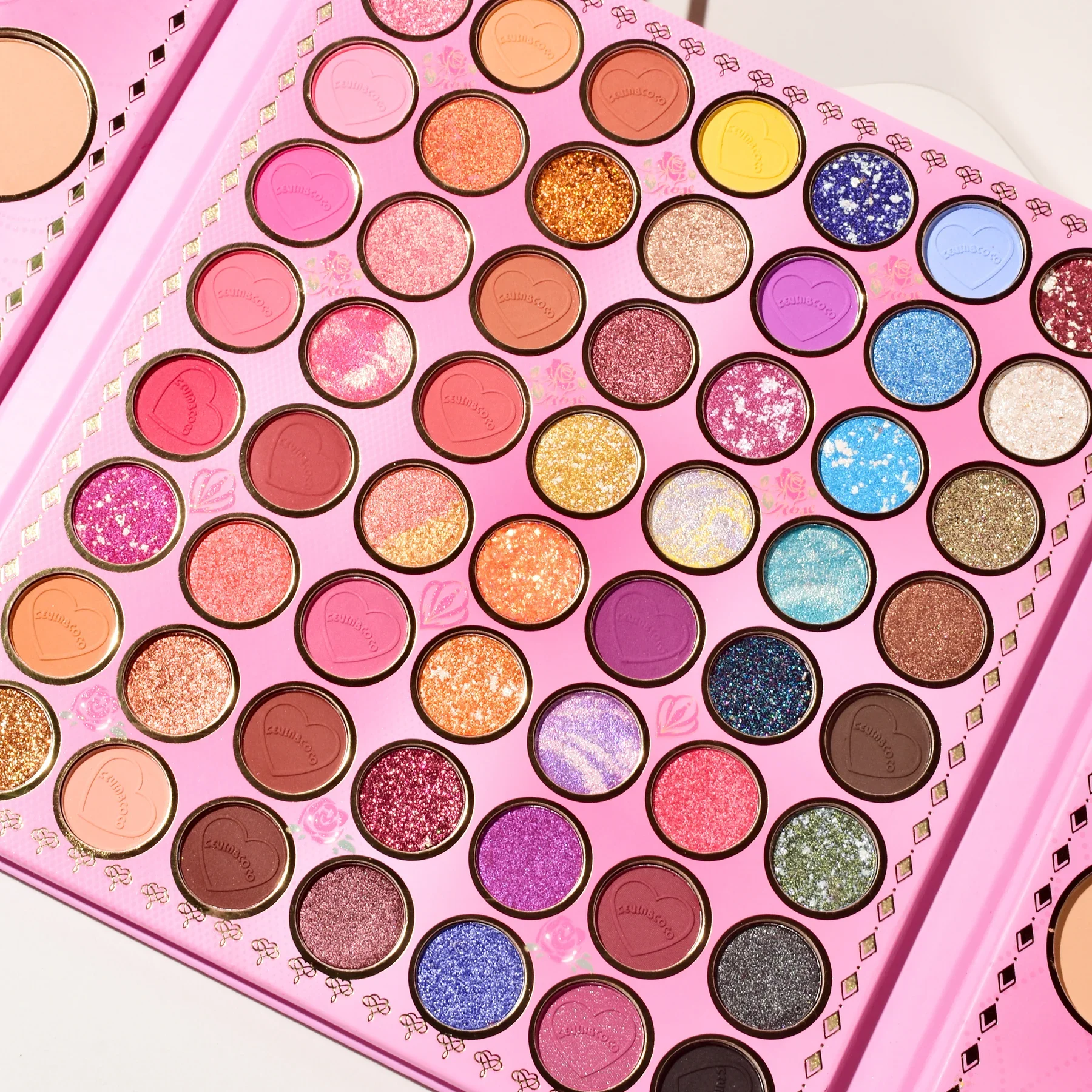 Eyeshadow Palette 72 Colors by Kevin&Coco, Illuminaldore and Blush, Powder and Cream Contour Makeup, Fashion Nova Girl Palette