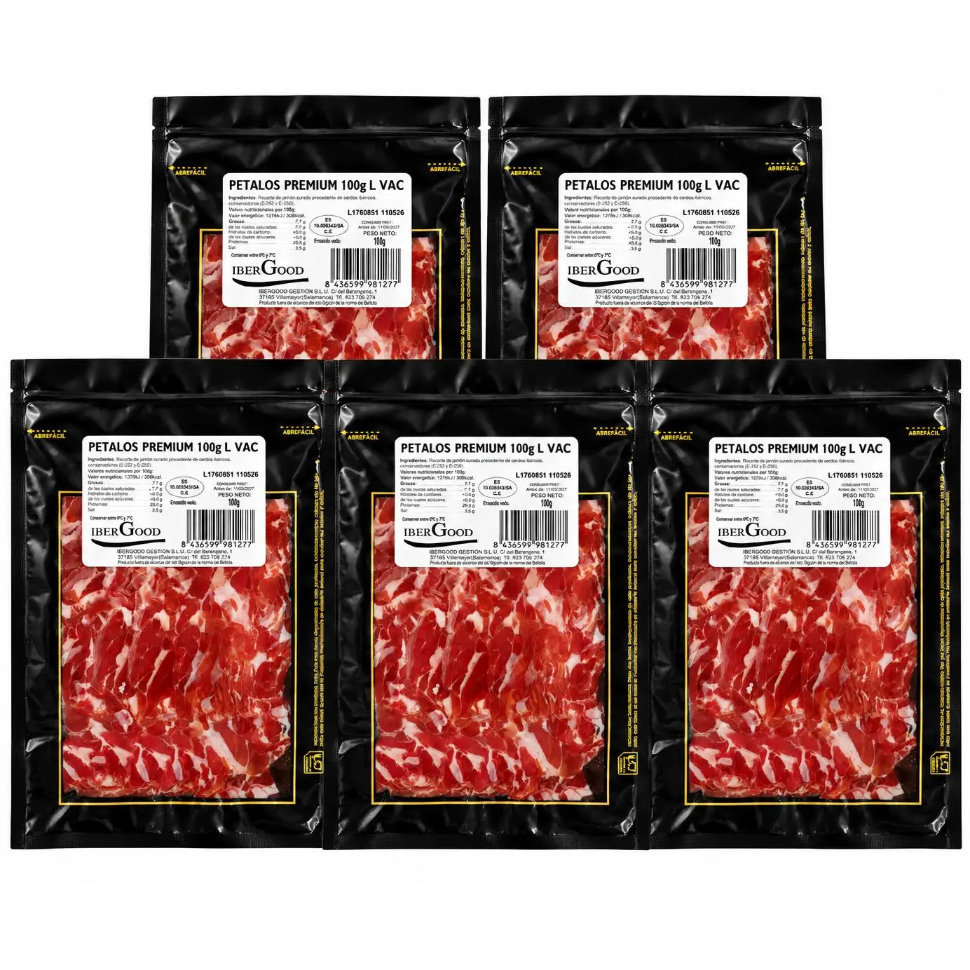 IBERGOOD PETALOS JAMON IBERICOS 5*100G