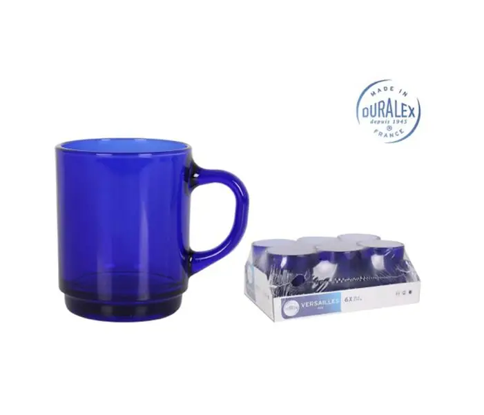 STARLEY- SET 6 cups DURALEX SAPHIR LYS MUG stackable 260CC