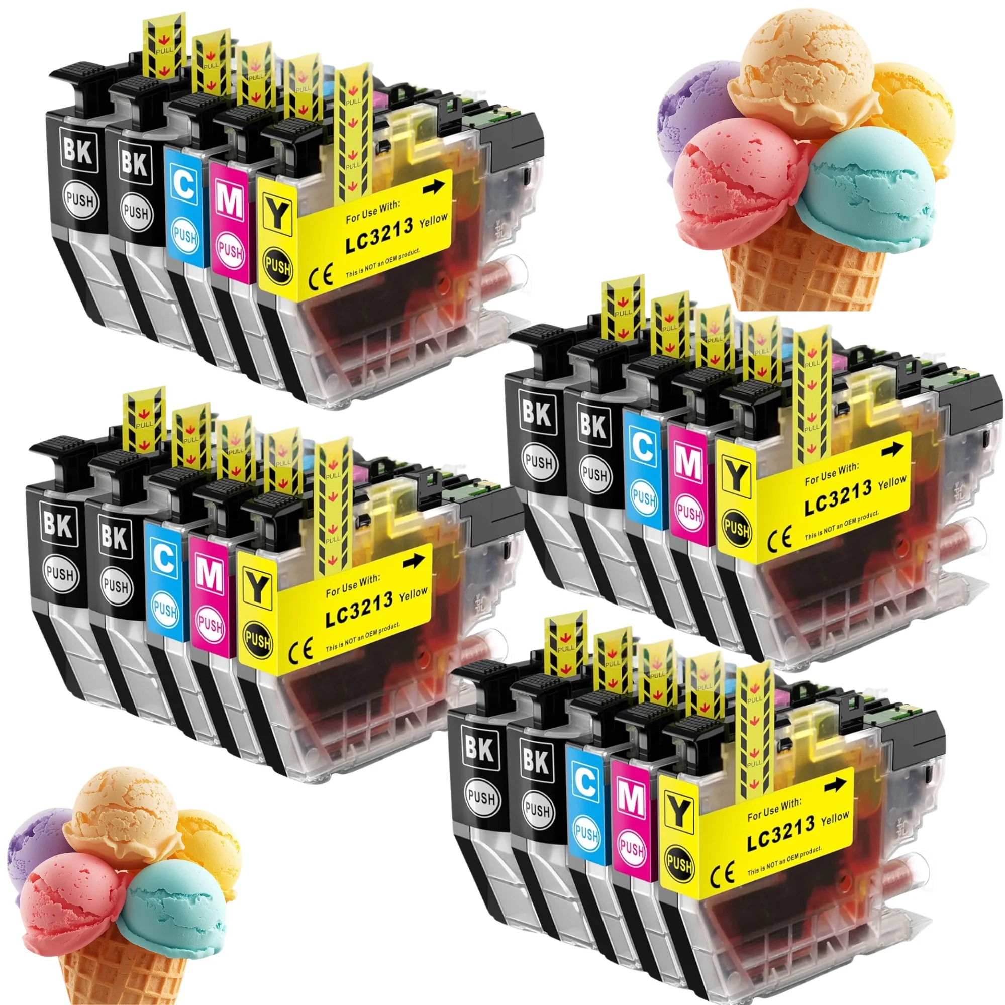 Pack 20 Tintas Brother LC3213 LC3211 DCP-J 770 MFC-J 890 MFC-J 497 DW MFC-J 491