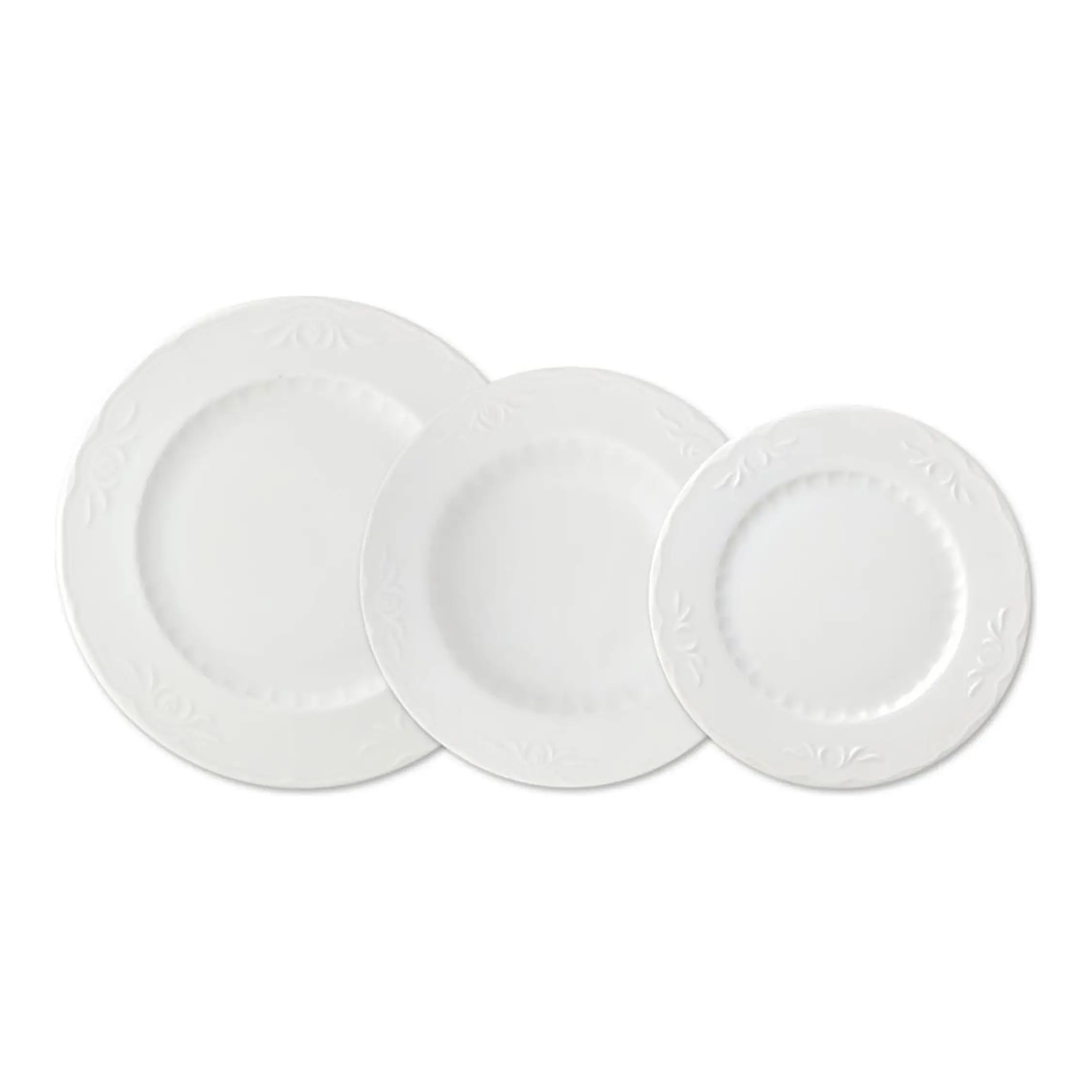 Santa Clara - Vajilla completa 12 Piezas de Porcelana Decorada, Incluye 4 Platos Llanos, 4 Platos Hondos y 4 Platos de Postre