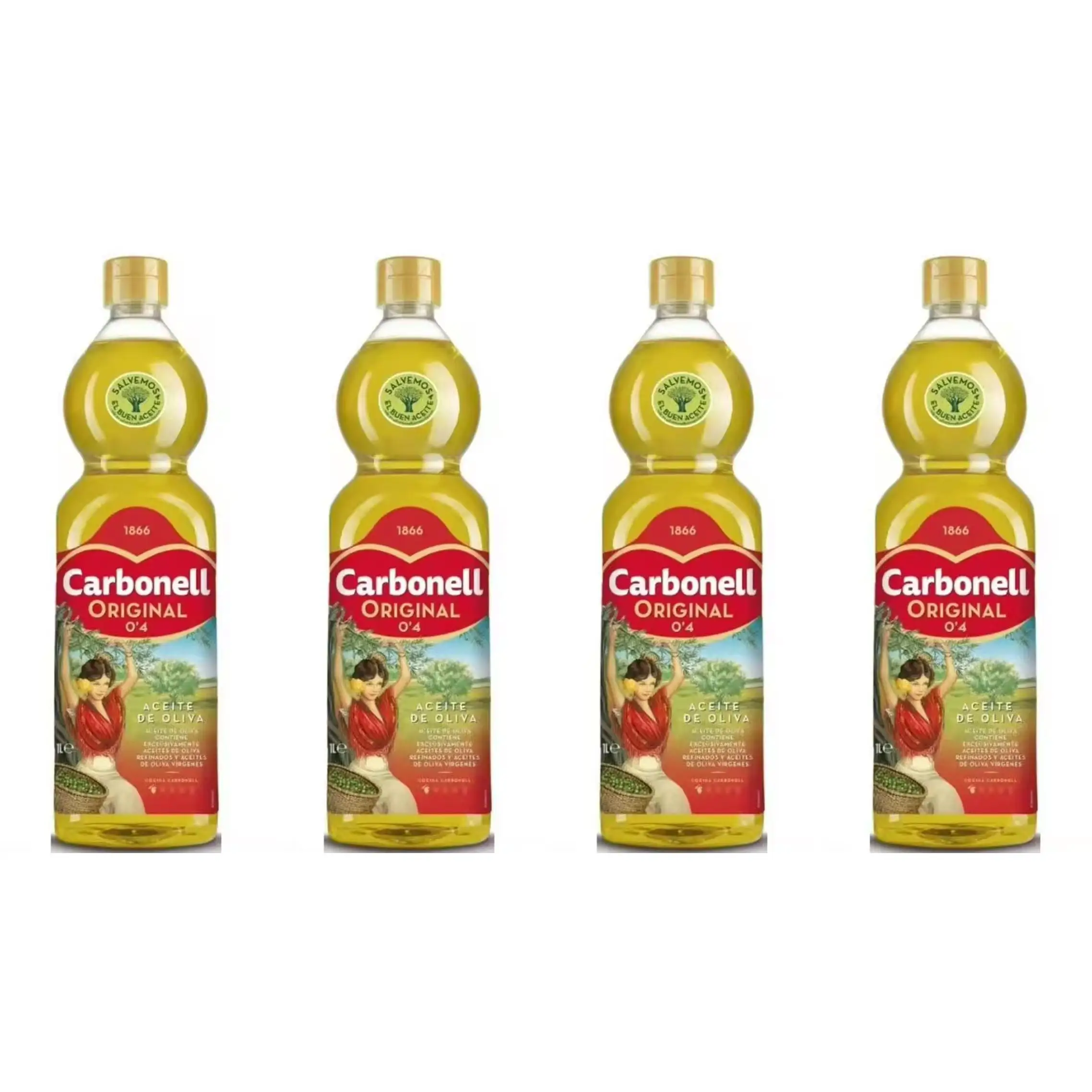 Carbonell Aceite de Oliva Original 0'4º 1L , Pack 4