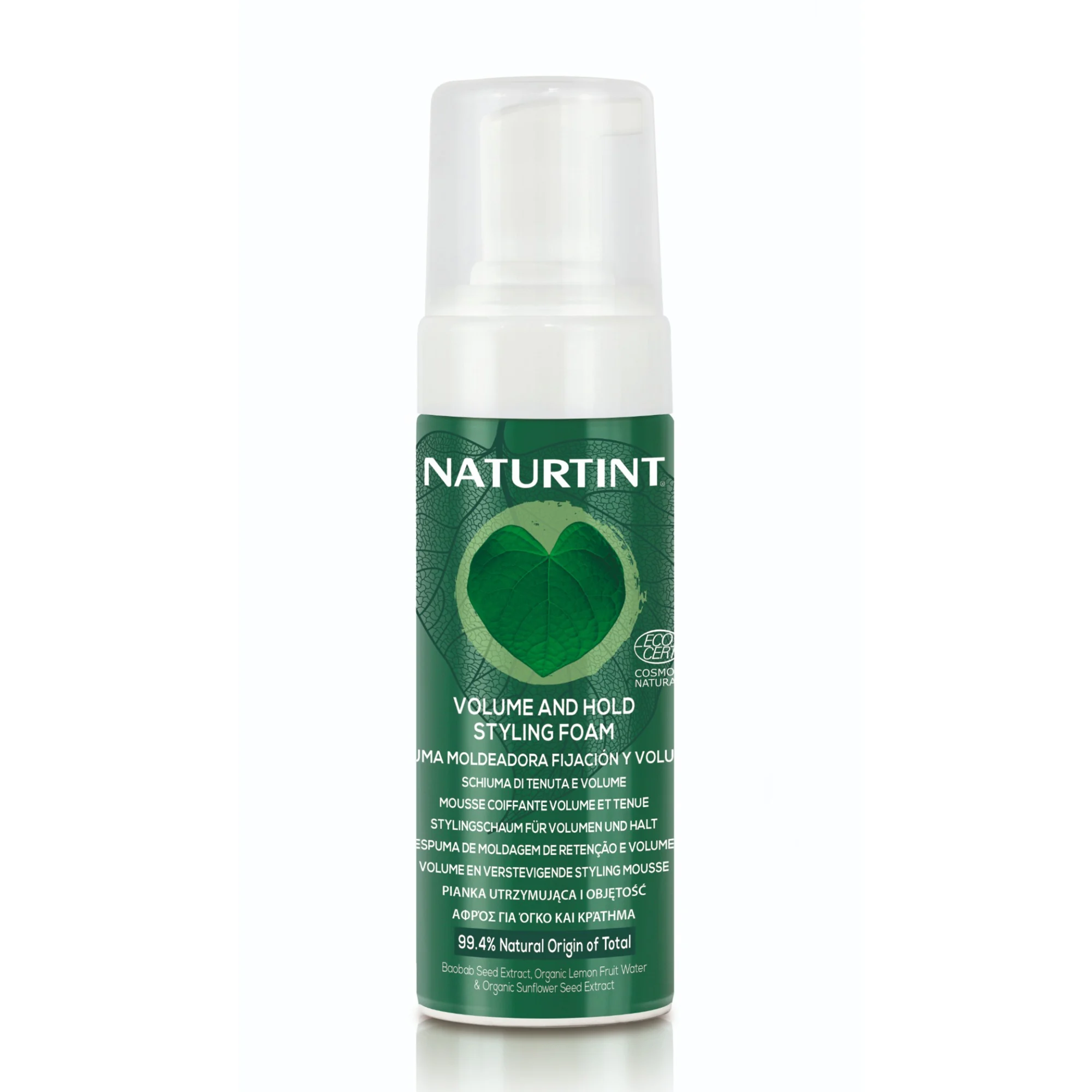 Naturtint Eco Espuma Moldeadora, Fijación y Volumen, Nutre y Protege, Tratamiento Antiedad Cabello, Cabello Más Suave, Flexible y Fuerte, 99.4% Ingredientes Naturales, ECOCERT, 125ml