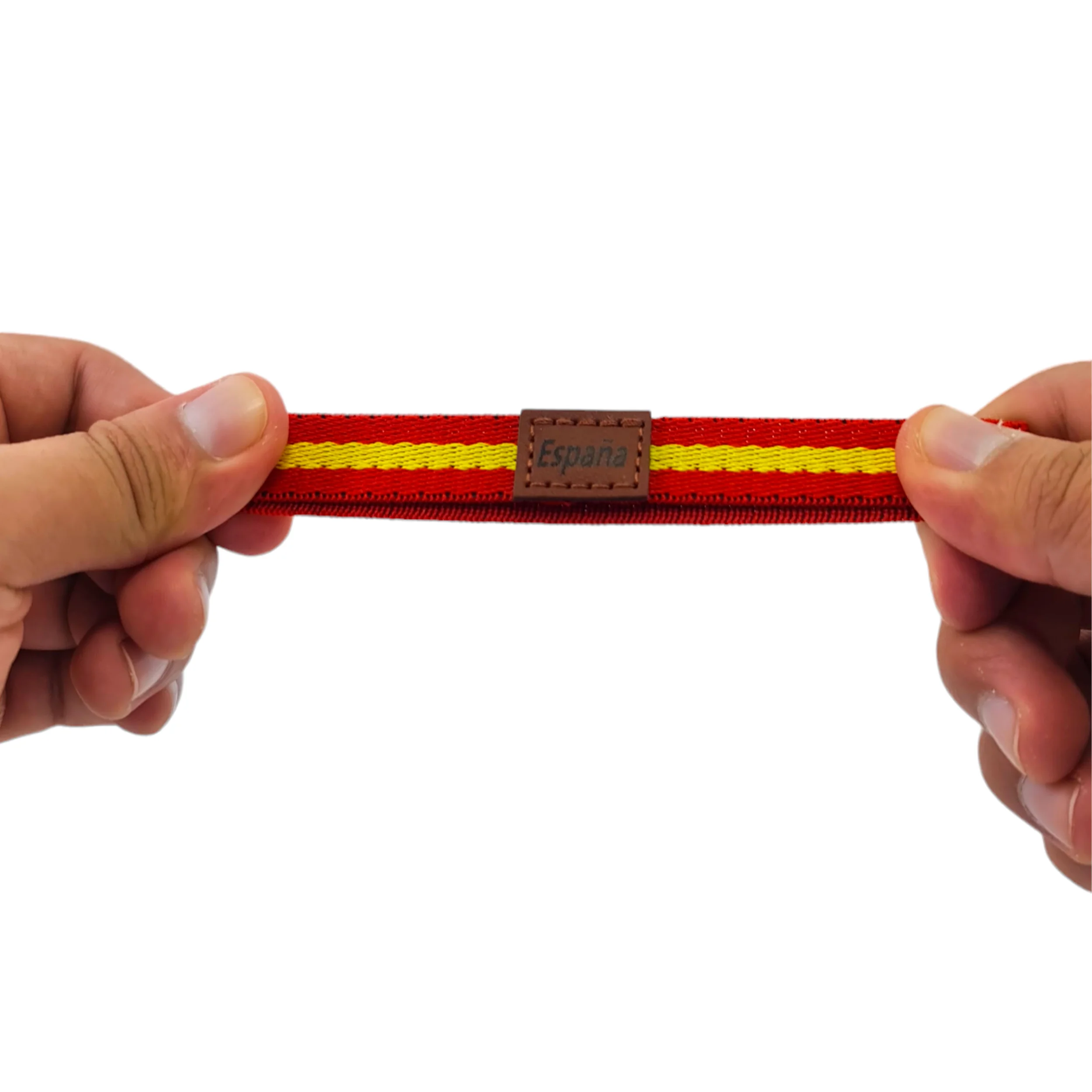 أساور مرنة بعلم اسبانيا للرجال، قطعة من الأساور الجلدية الإسبانية للنساء - مقاس واحد