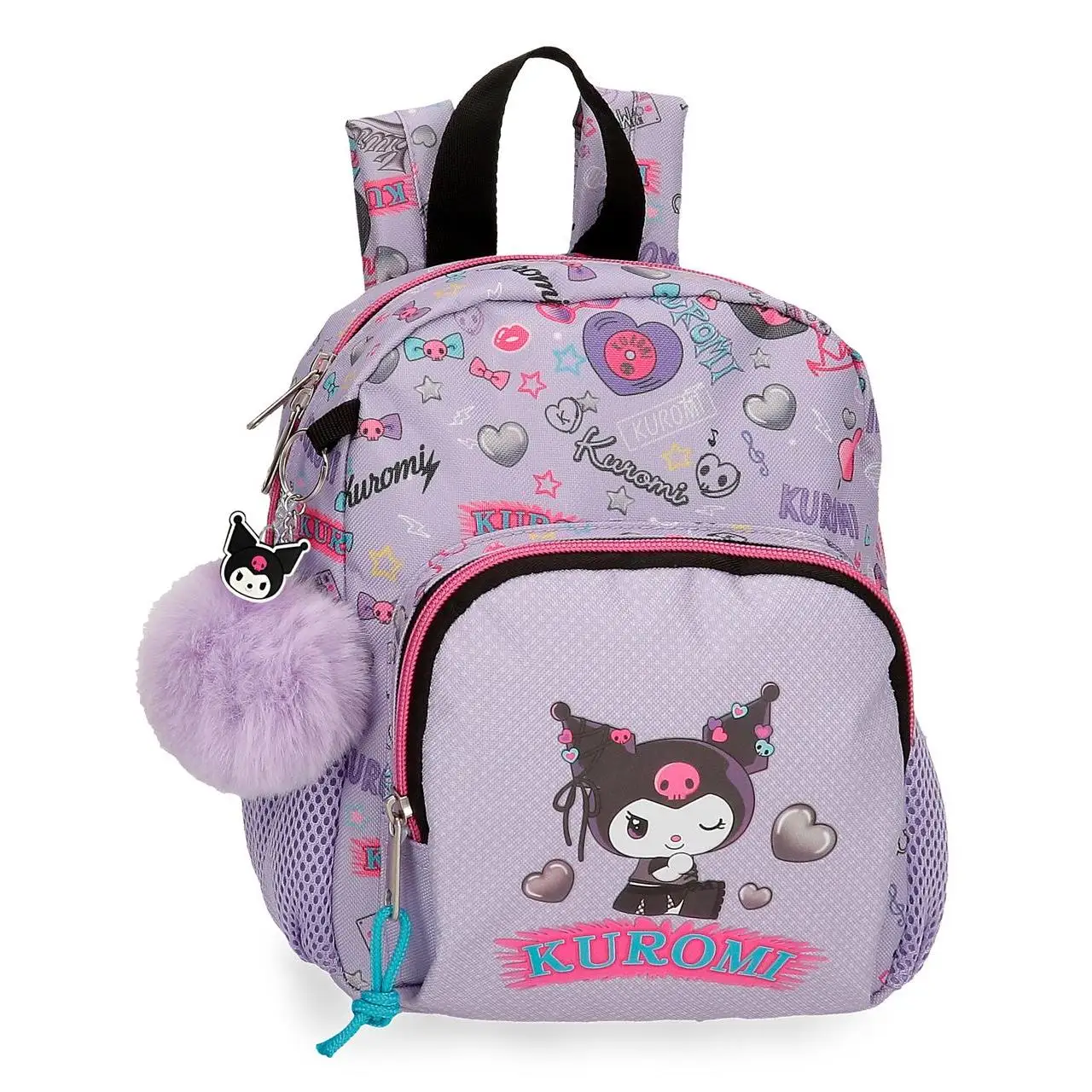 Mochila escolar Kuromi Retropop 19x24x10cm Morado