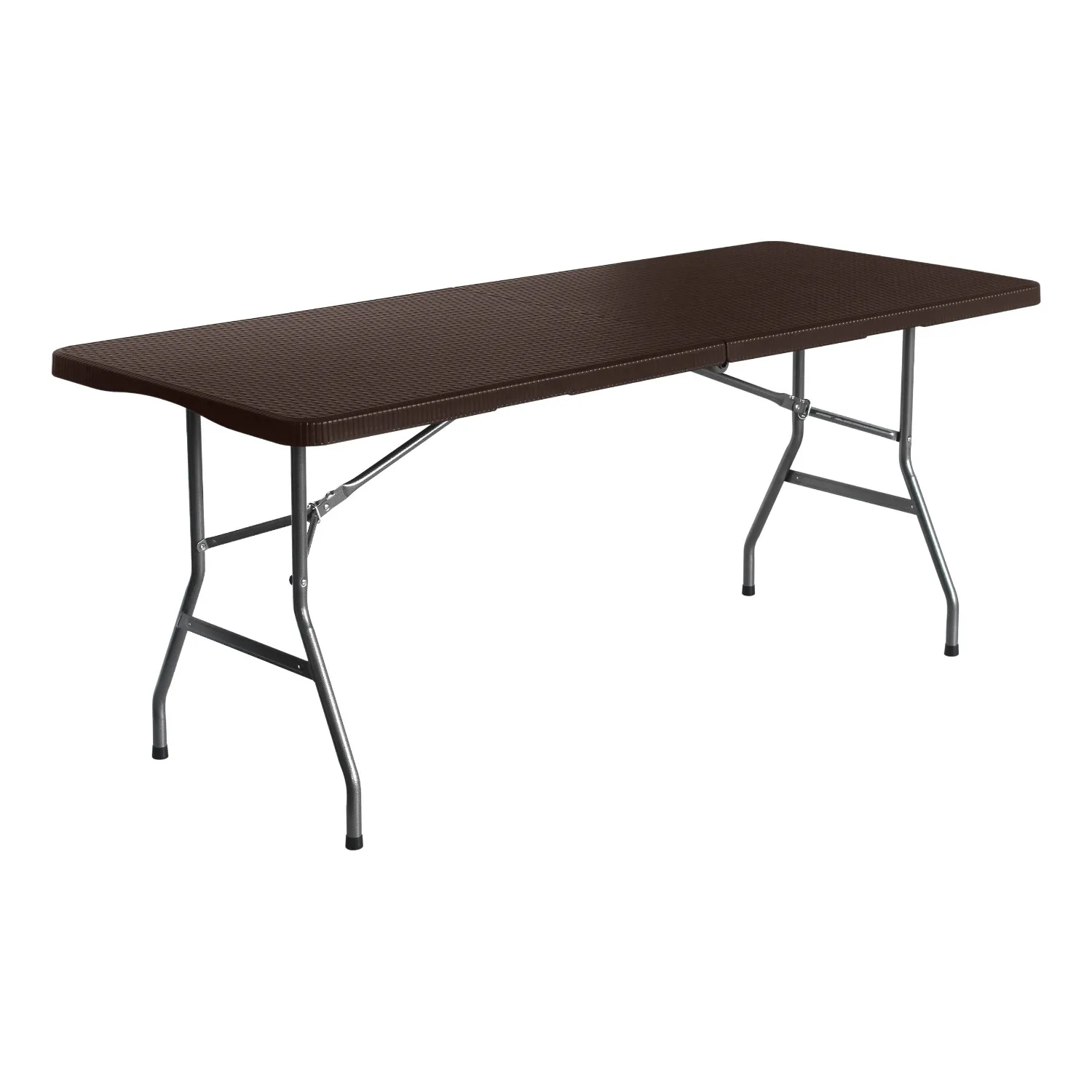 Mesa Plegable Rectangular Efecto Ratán 180x74x74cm Thinia Home