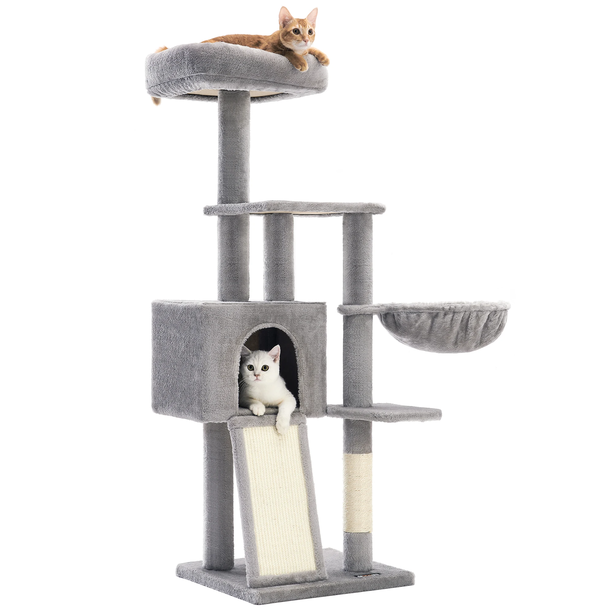 Árbol FEANDREA para Gatos 135 cm - Condominio Multi-Nivel, Rascador y Cueva 🐾