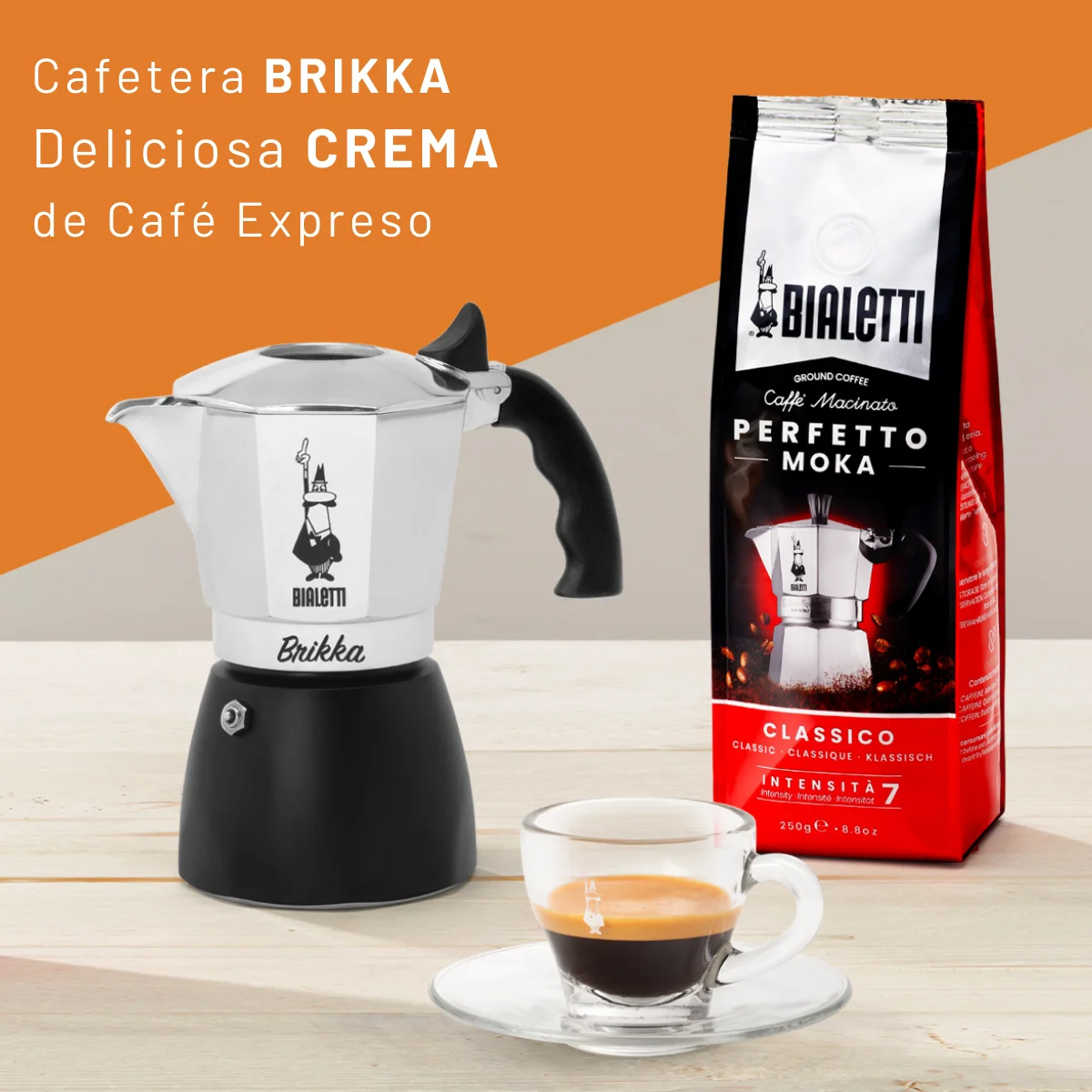 Bialetti - Brikka, the only coffee maker capable of making a creamy Espresso, 4 cups (170 ml), aluminum and black-high quality Italian coffee maker