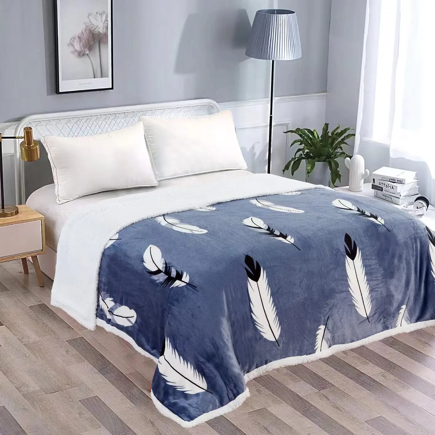 ARISE SHOP-Manta de Borreguito Sherpa, Manta de Franela Reversible,Mantas Polar Invierno de Sherpa