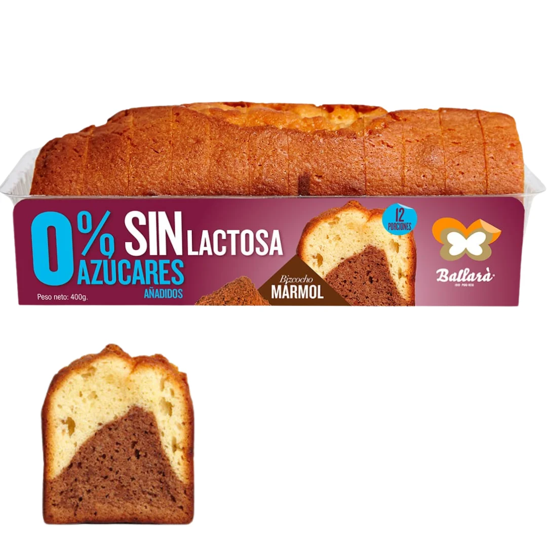 BIZCOCHO CAKE BALLARÁ 400G- DIFERENTES PACKS Y SABORES BROWNIE, CHOCOLATE MARMOL S/A, CHOCOLATE MARMOL, FRUTA O NARANJA Y CHOCOLATE