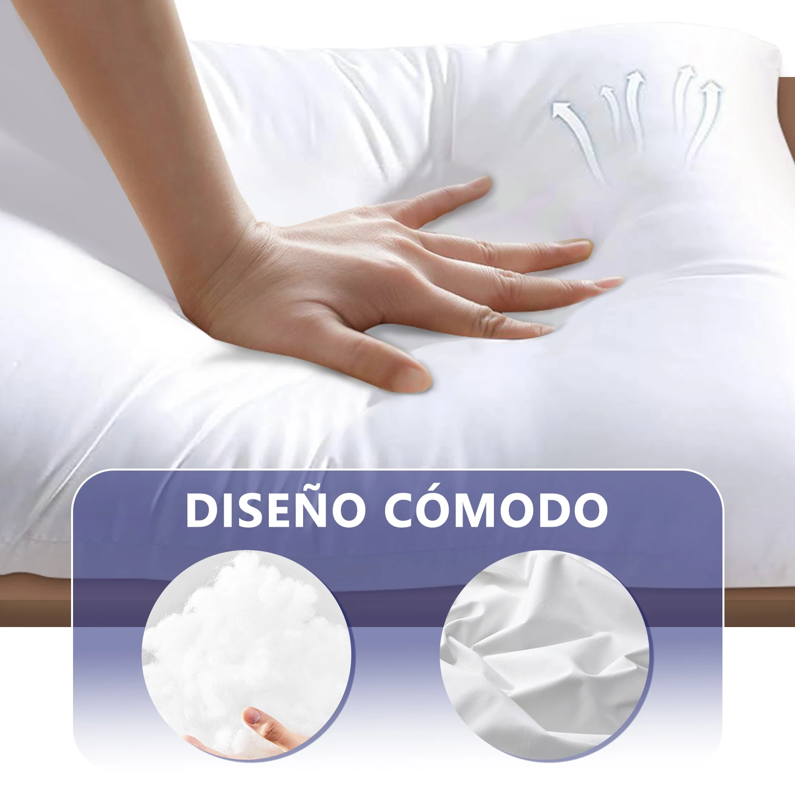 EasySpeed Microfiber Pillow 70cm 80cm 90cm, Ergonomic Design with Medium Firmness, Hypoallergenic and Breathable, Washable by Hand or Machine, Retains Shape, Color White