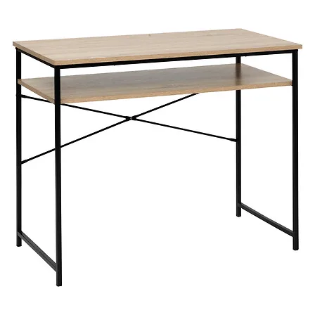 Factory Cuadros - Mesa Escritorio Pretoria / Oficina Pretoria - L. 90 X P. 45 X H. 75 Cm - Metal y Madera