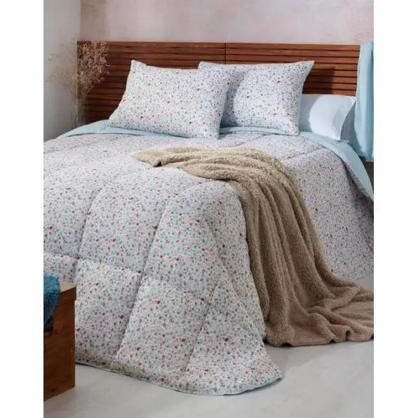 Donegal Collections - Colcha Bouti Flora Cama 90cm, 135cm, 150cm y 180cm con Fundas de Cojin - Colcha Bouti Estampada Primavera-Verano - Acolchado Fino, Microfibra Extrasuave - Cubre Cama Multiusos