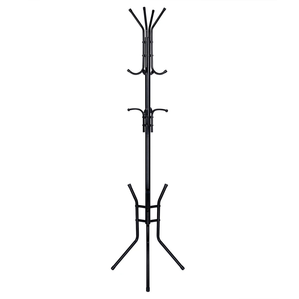 T-LoVendo Perchero de Pie Metálico, de Metal, para Pasillo, Entrada, para colgar Abrigos, Sombreros, Bolsos, 12 Ganchos, 3 patas, Dormitorio, Oficina
