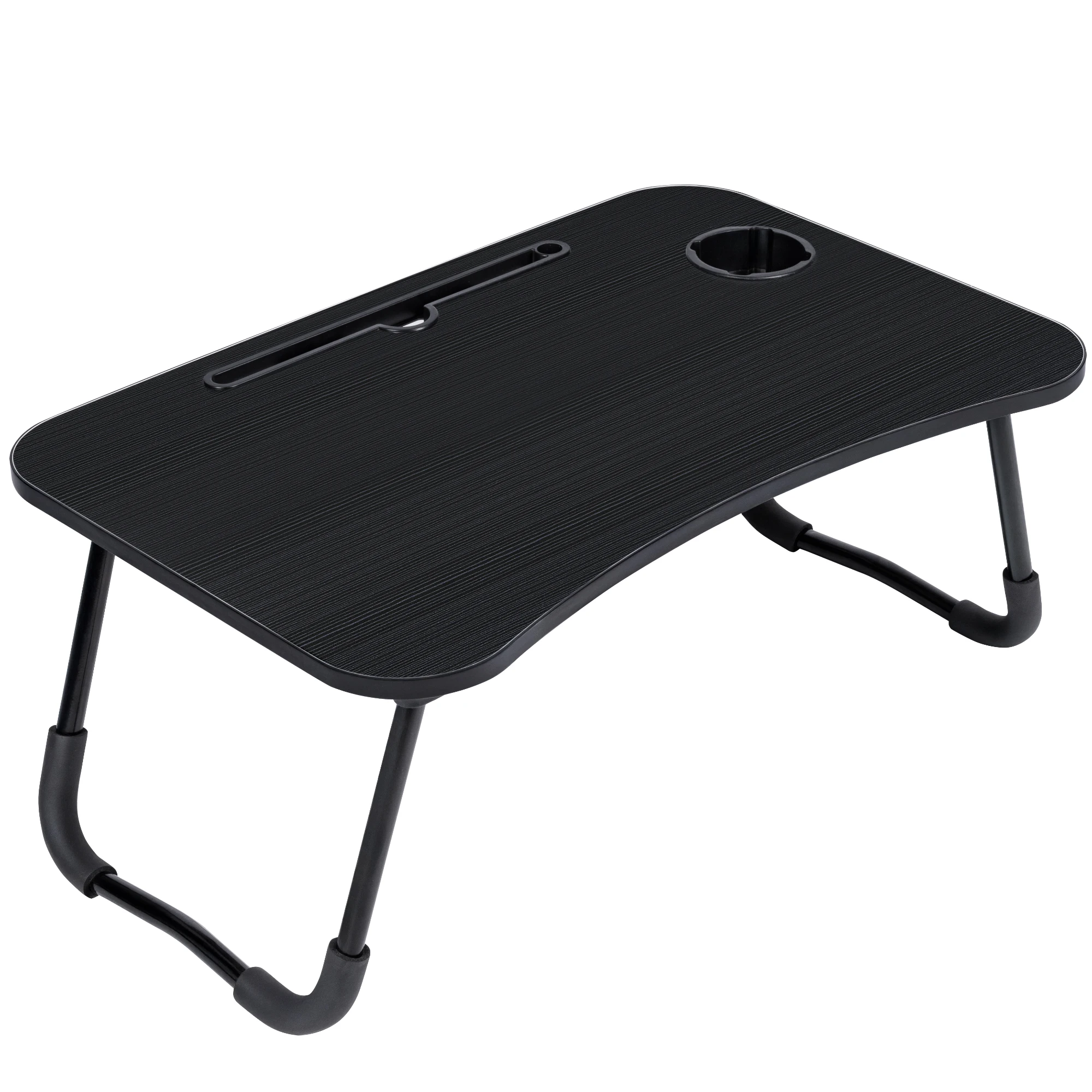 T-LoVendo Mesa Plegable Auxiliar portátil pequeña. Mesita para Ordenador en Cama, Sofa, salón, Cocina, Suelo. Posavasos. Patas Antideslizantes. Ranura para Tablet y Pen. Superficie Texturizada.