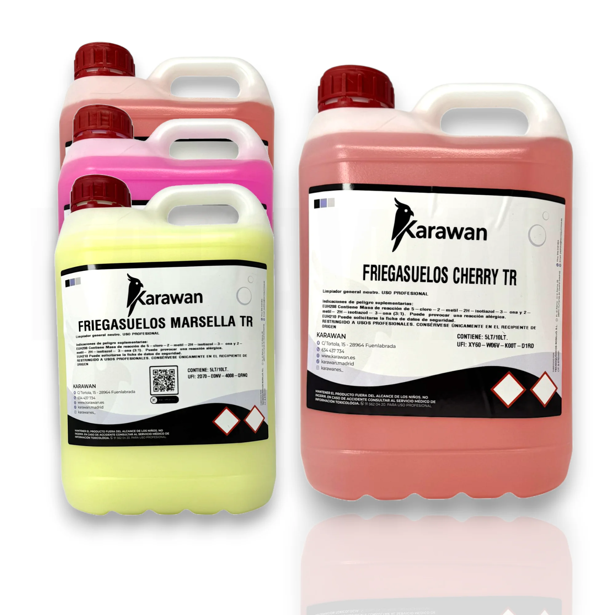 Pack x4 Detergente Liquido Fregasuelos Karawan de 5 Litros - Aromas Variados